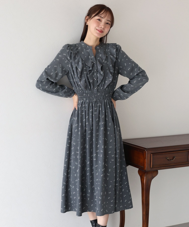 【TIME SALE】フラワープリントフリルワンピース