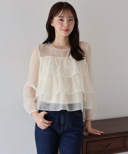 シアーティアードブラウス【ネコポス】