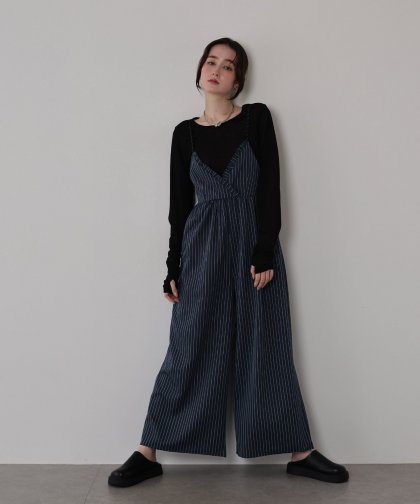 【TIME SALE】[ J by blue ]ピンストライプフリルサロペット