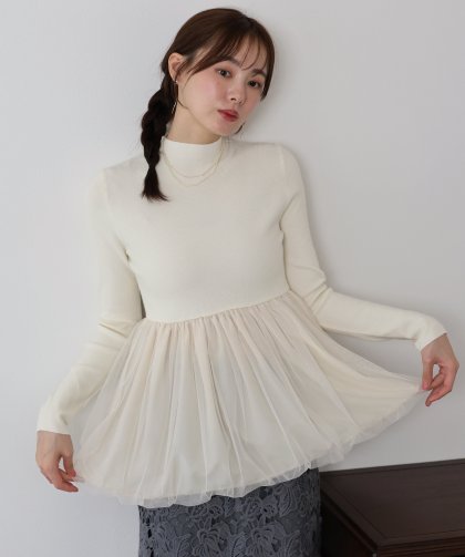 【TIME SALE】バルーンチュールドッキングニット