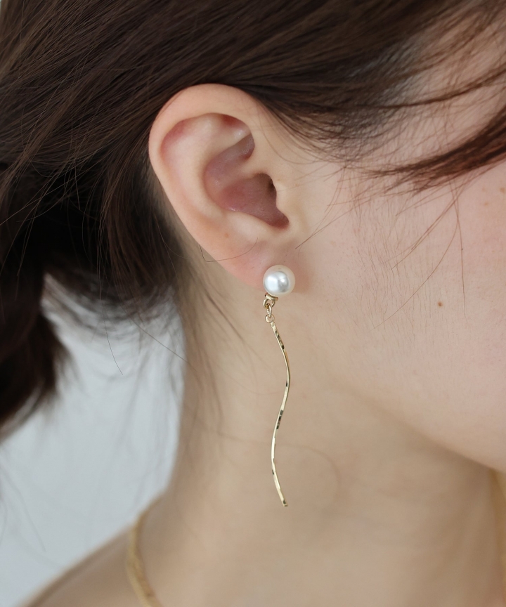 パールラインロングピアス / ニッケルフリー【ネコポス】