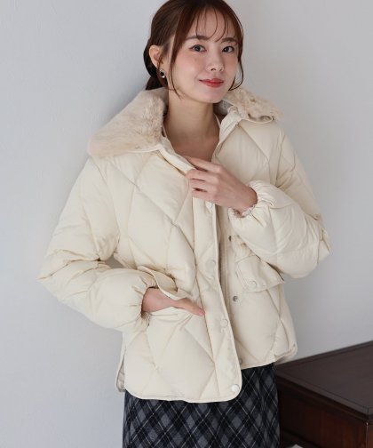 ファー襟キルティングジャケット ファー襟キルティングジャケット