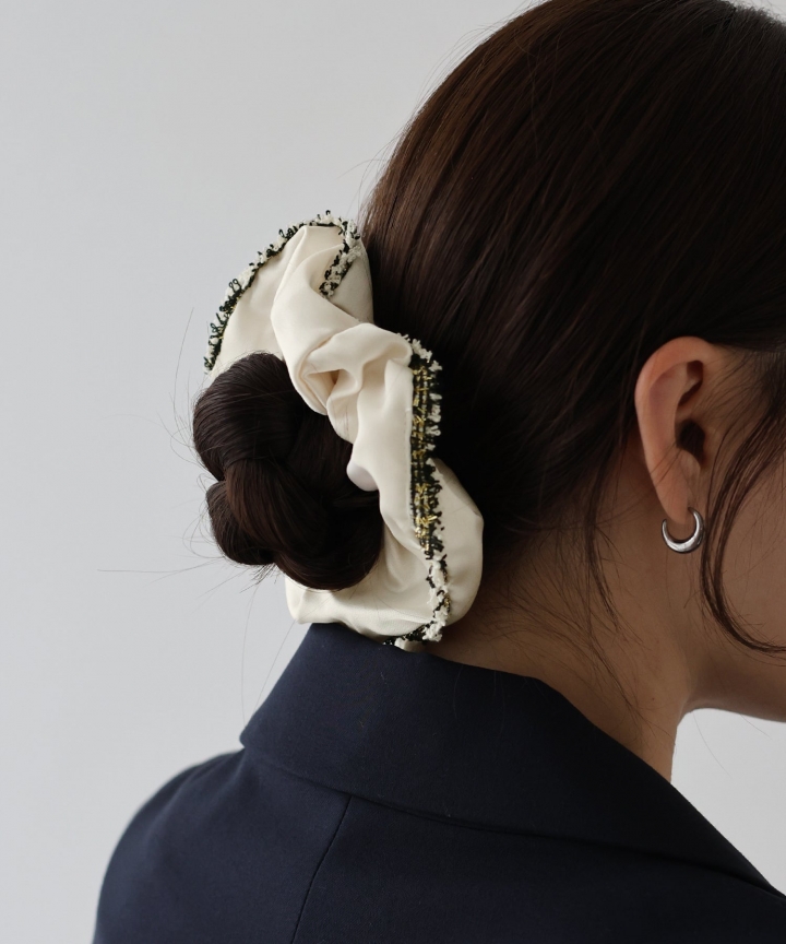 ツイードサテンシュシュ【ネコポス】