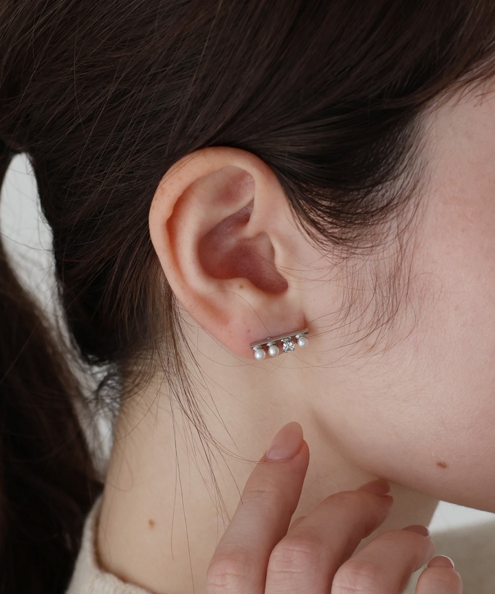 パールビジューバーピアス / ニッケルフリー【ネコポス】