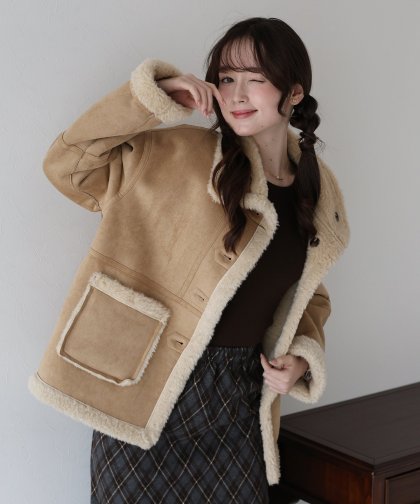 リバーシブルボアムートンコート リバーシブルボアムートンコート