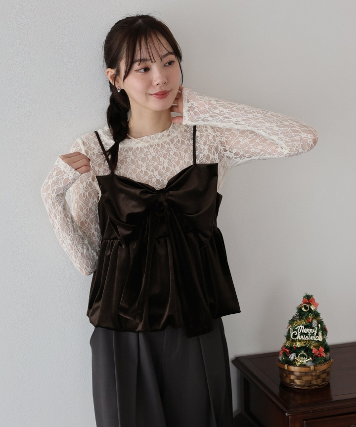 ベロアリボンバルーンビスチェ ベロアリボンバルーンビスチェ