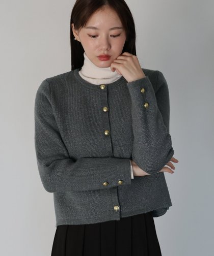 ゴールドボタンラメニットジャケット