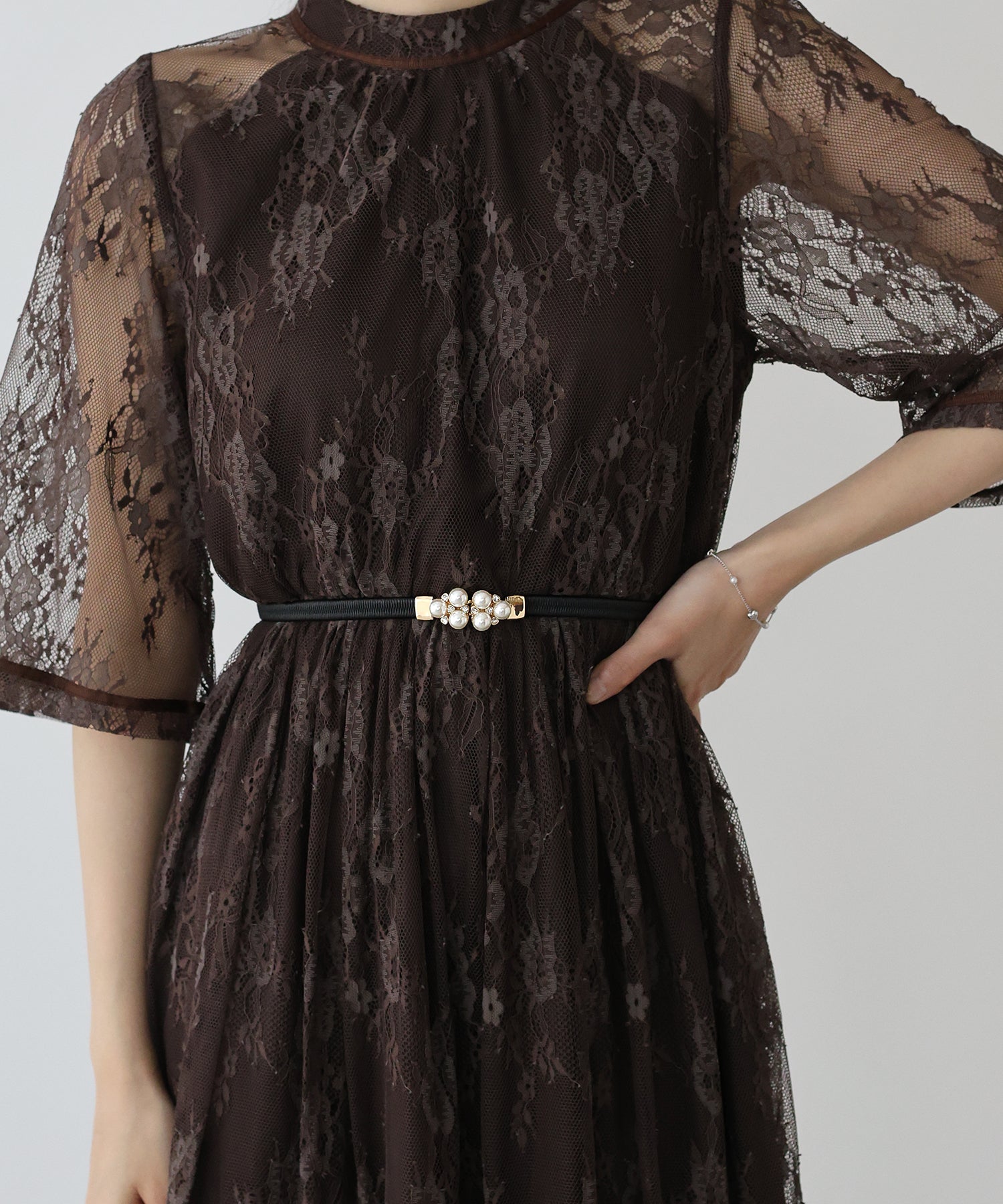 パールビジュ細ゴムベルト パーティーベルト【ネコポス】