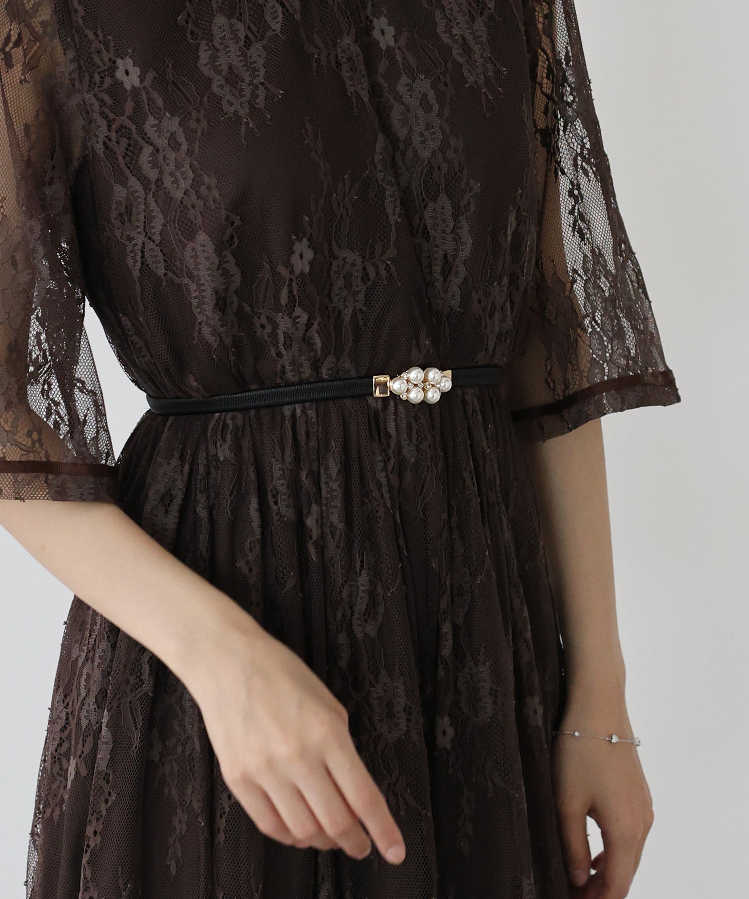 パールビジュ細ゴムベルト パーティーベルト【ネコポス】