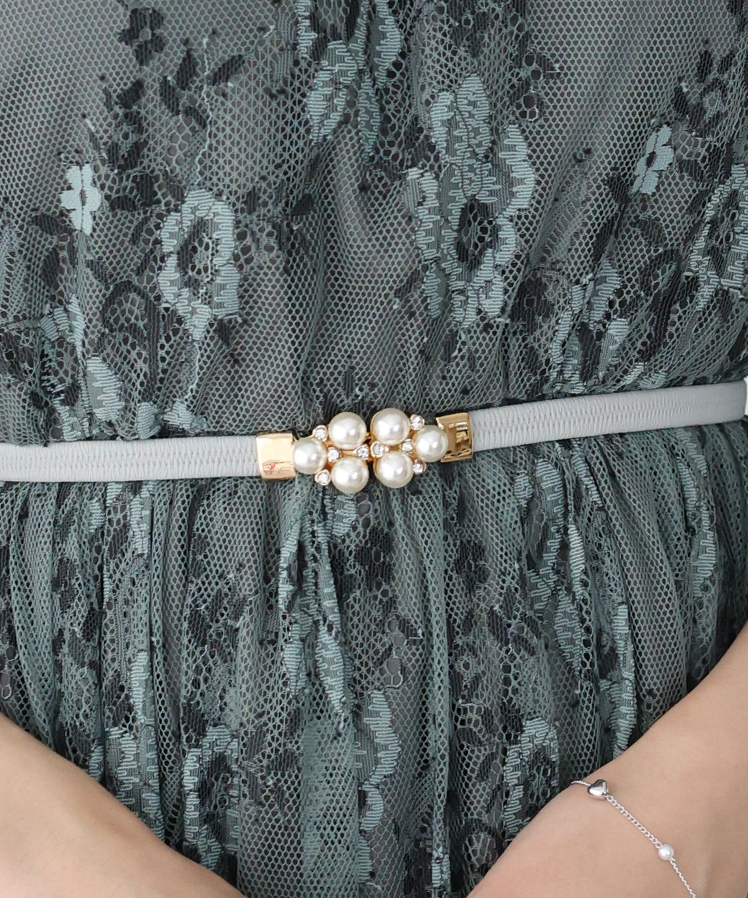 パールビジュ細ゴムベルト パーティーベルト【ネコポス】