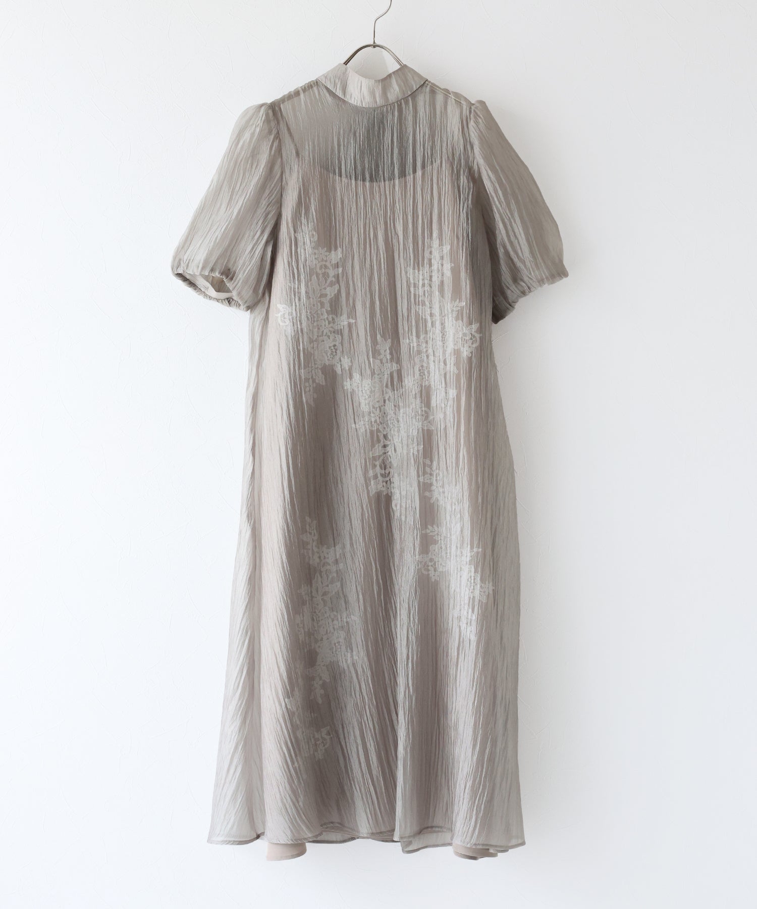 インナー付きバックリボンジャガードドレス