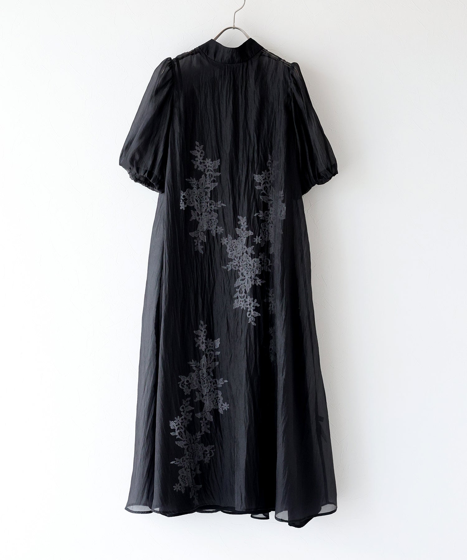 インナー付きバックリボンジャガードドレス