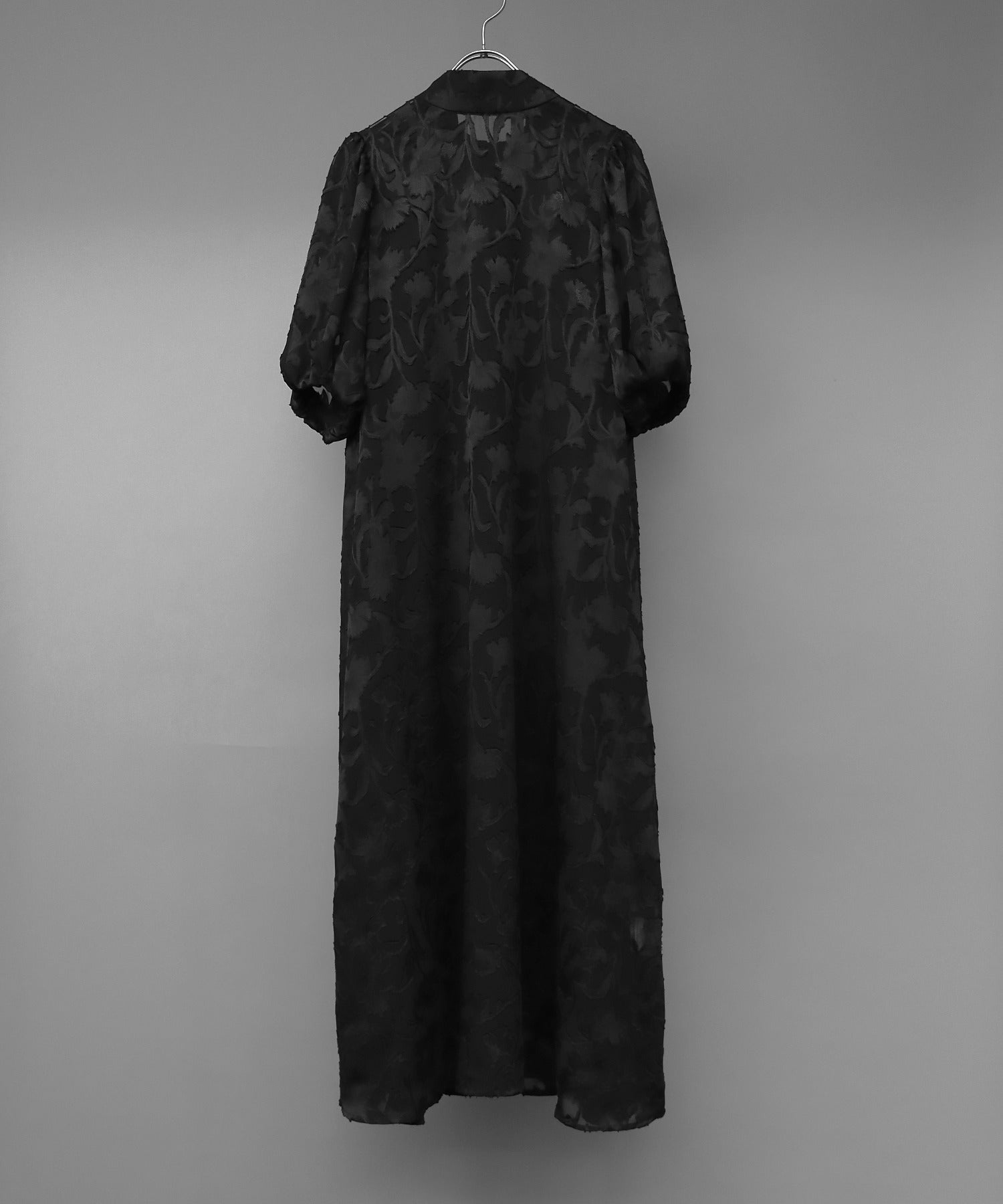 インナー付きバックリボンジャガードドレス