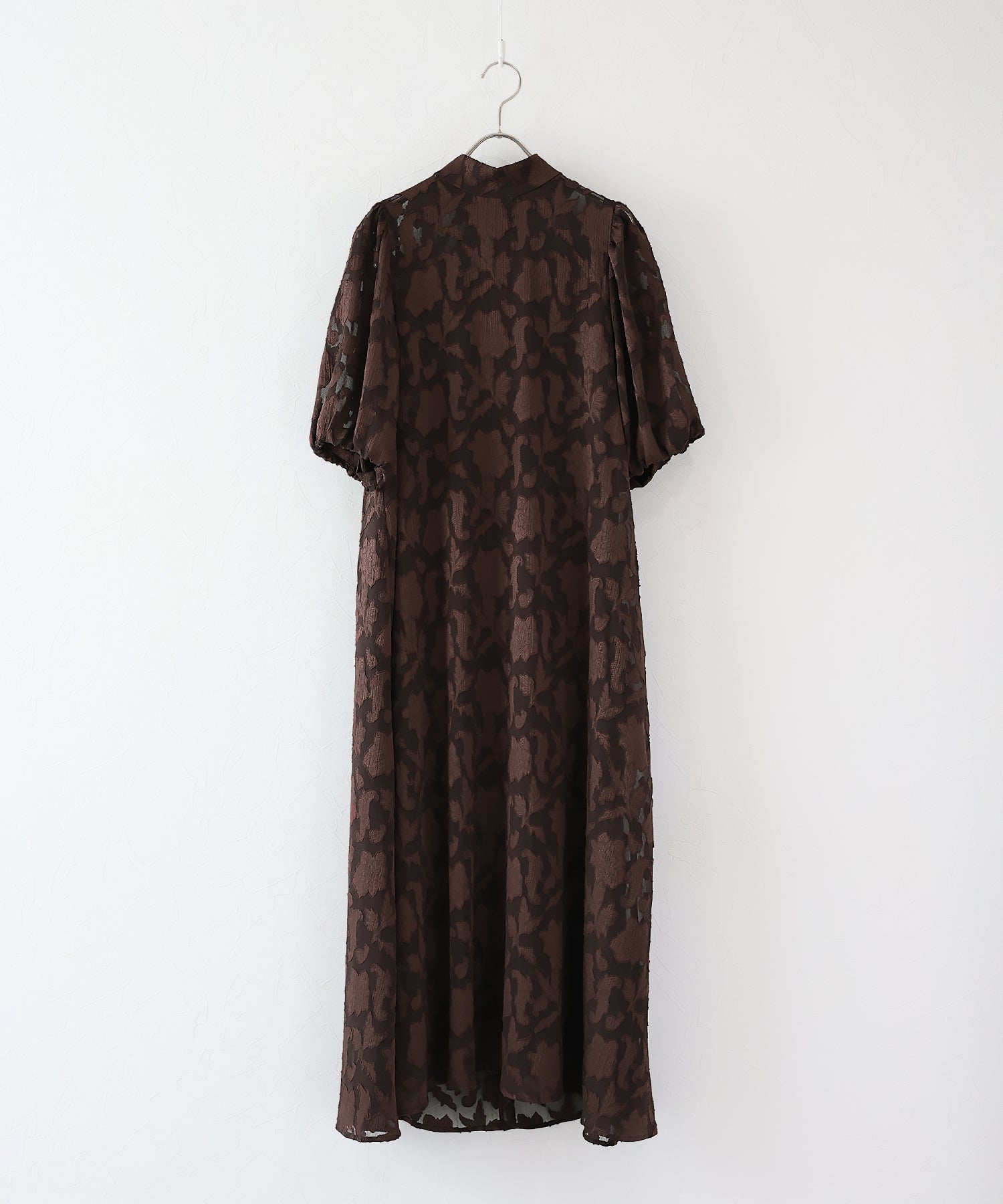 インナー付きバックリボンジャガードドレス