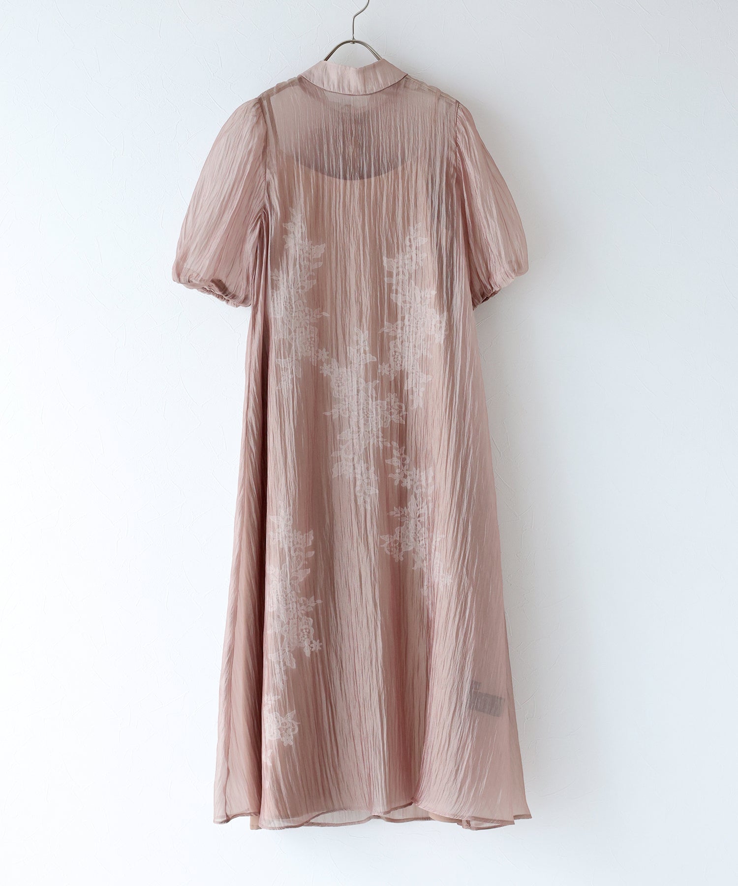 インナー付きバックリボンジャガードドレス