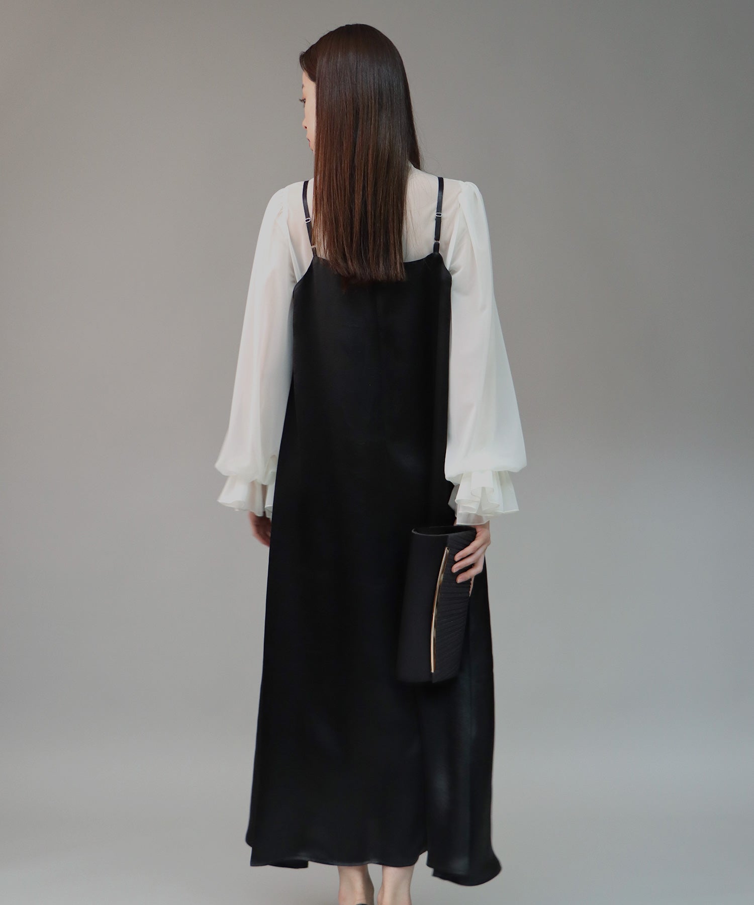 【SALE】日本製 配色シースルードッキングキャミワンピースドレス