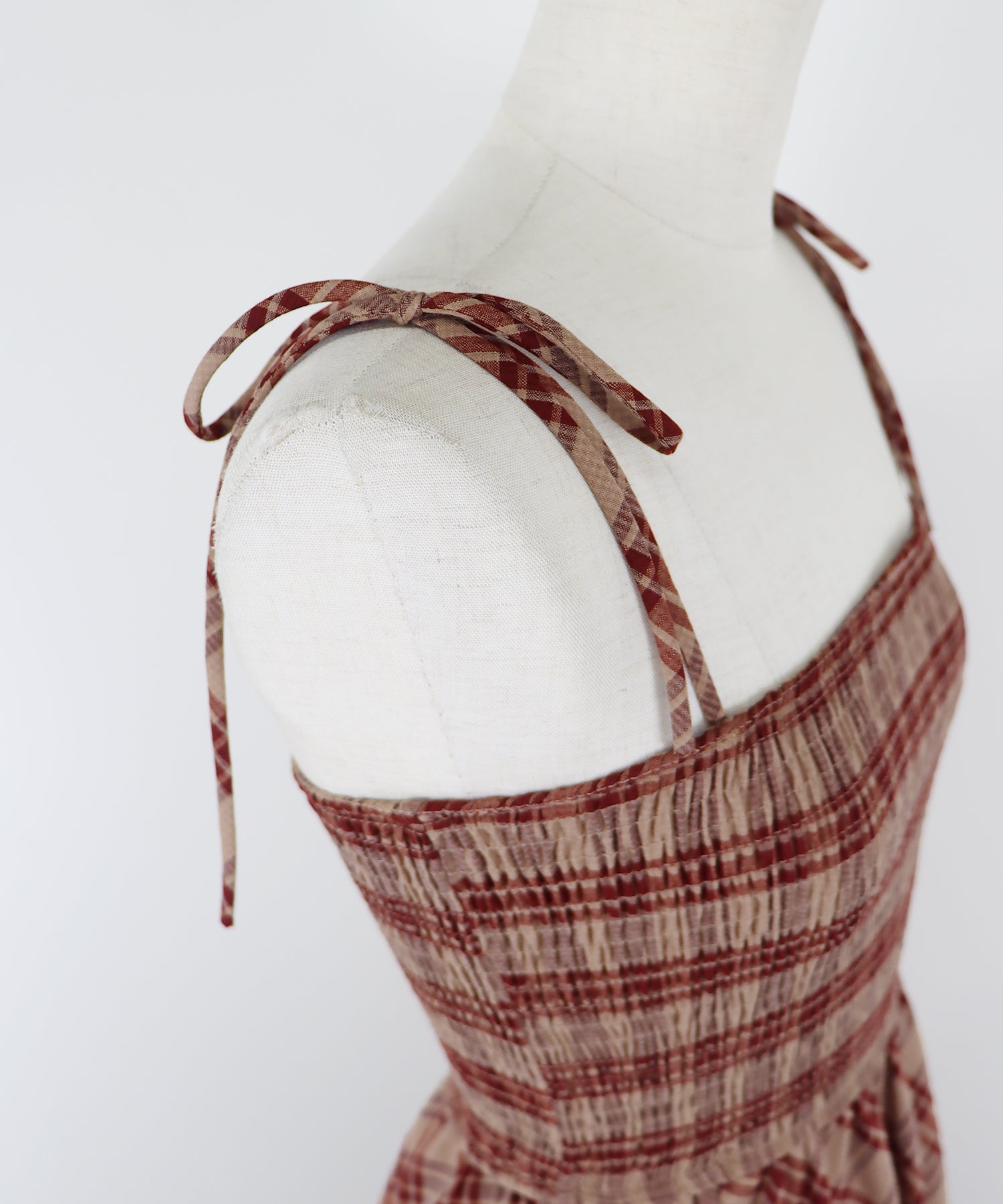 【SALE】ティアードチェックキャミワンピース