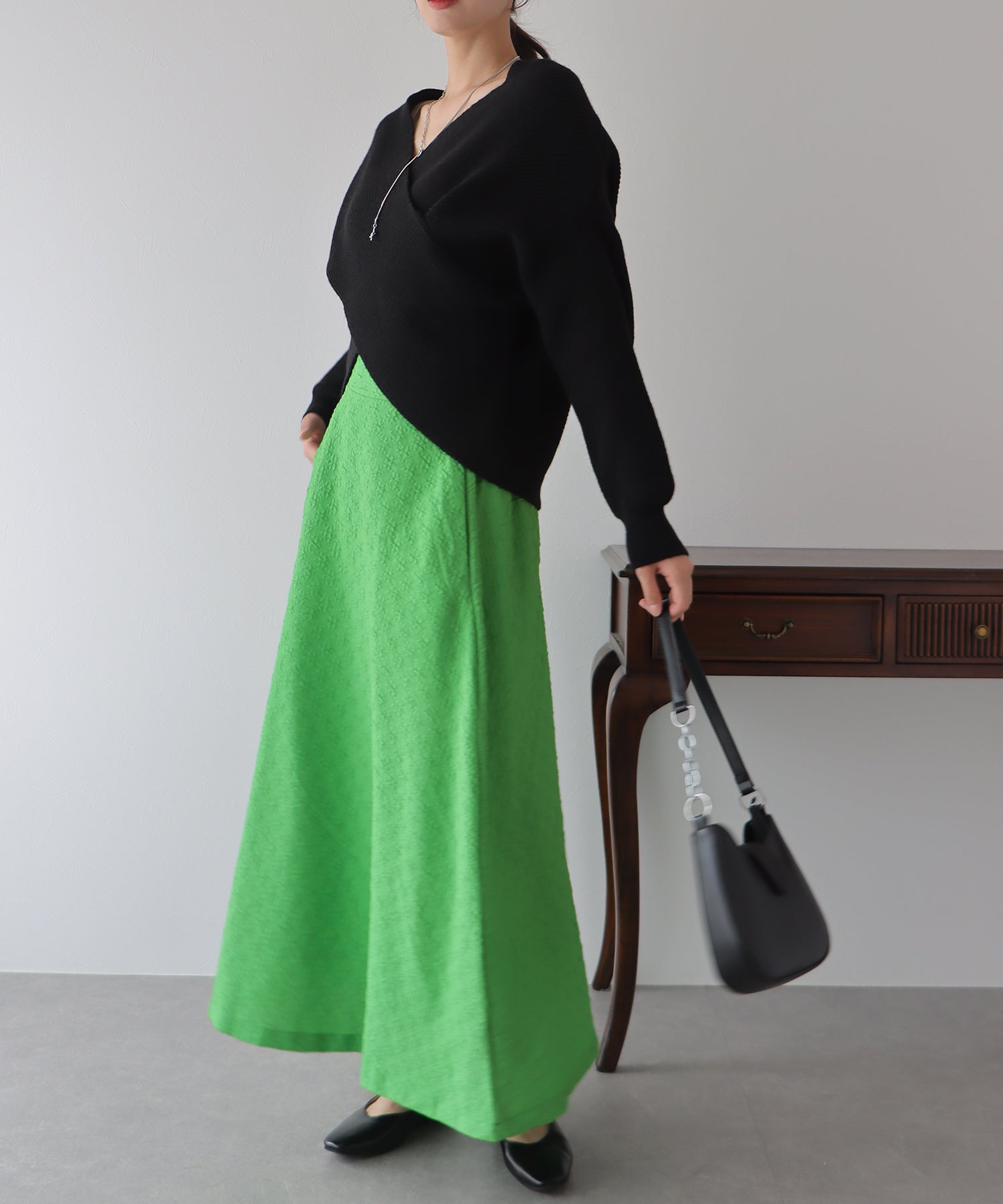 【SALE】ふくれジャガードボリュームフレアスカート