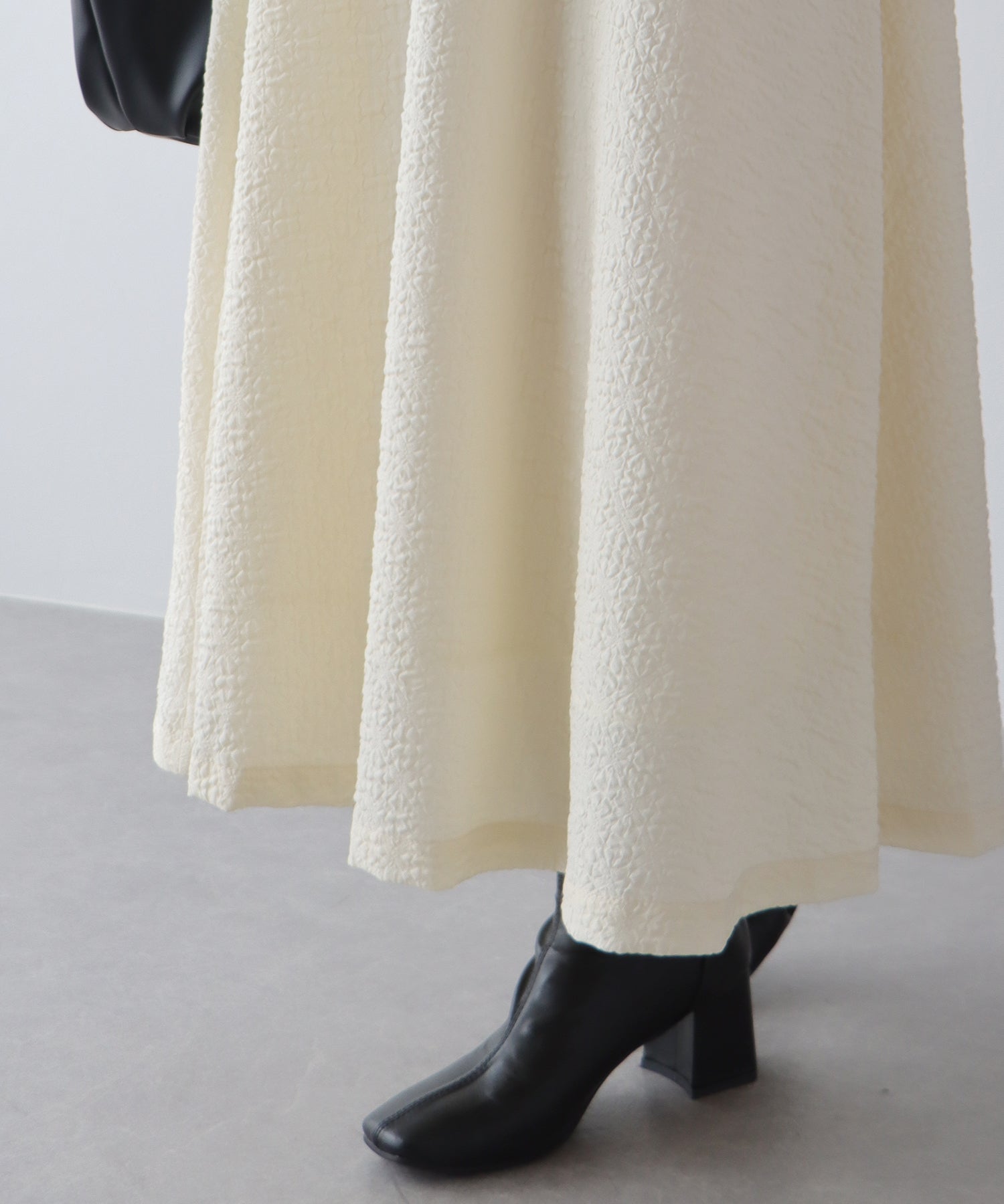 【SALE】ふくれジャガードボリュームフレアスカート