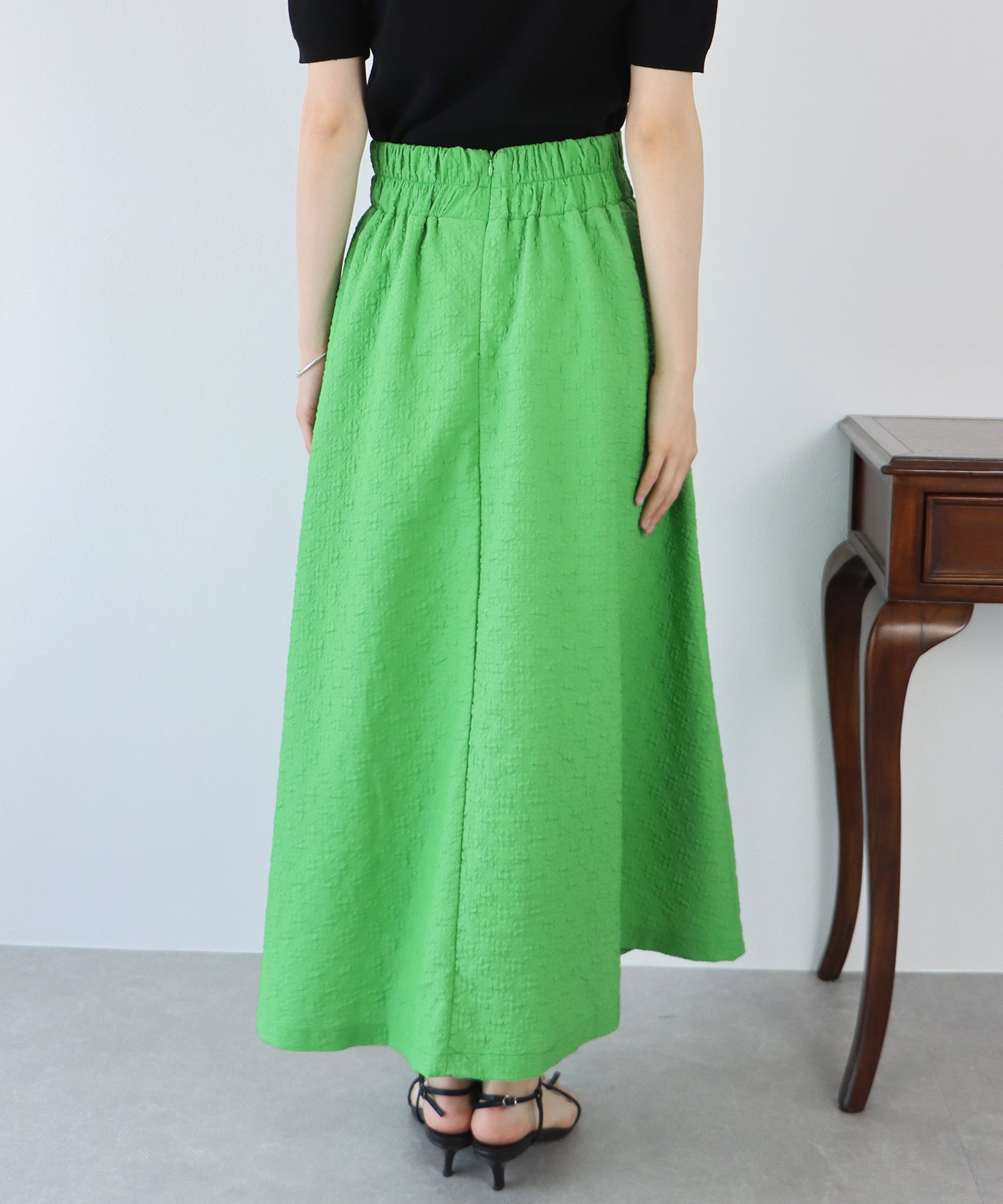 【SALE】ふくれジャガードボリュームフレアスカート