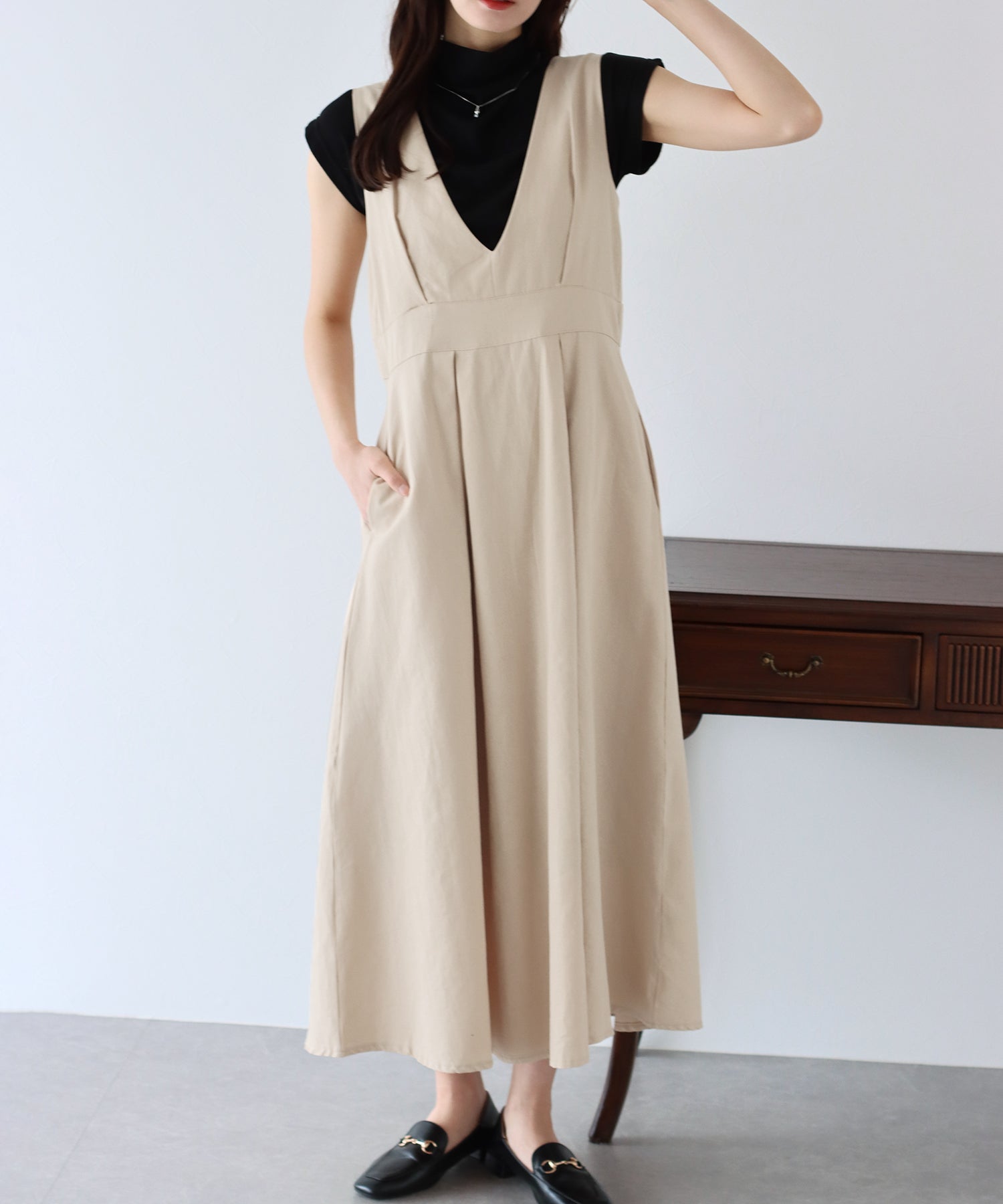 【SALE】ツイード&ツイルフレアジャンスカ