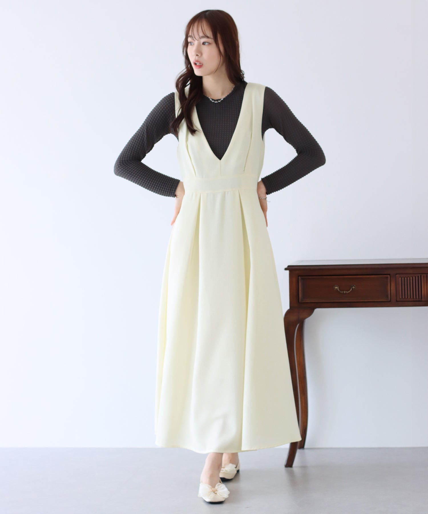 【SALE】ツイード&ツイルフレアジャンスカ