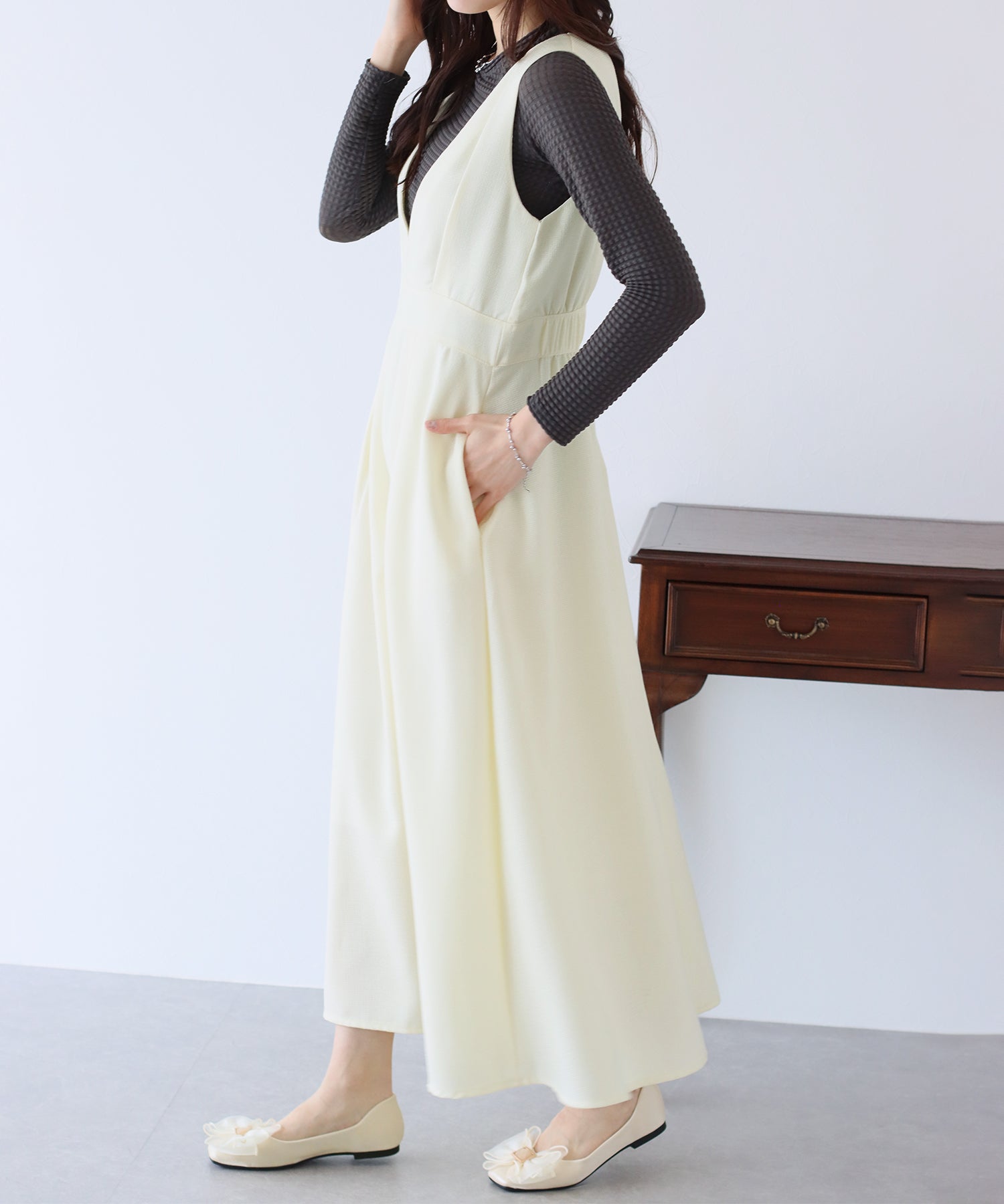 【SALE】ツイード&ツイルフレアジャンスカ