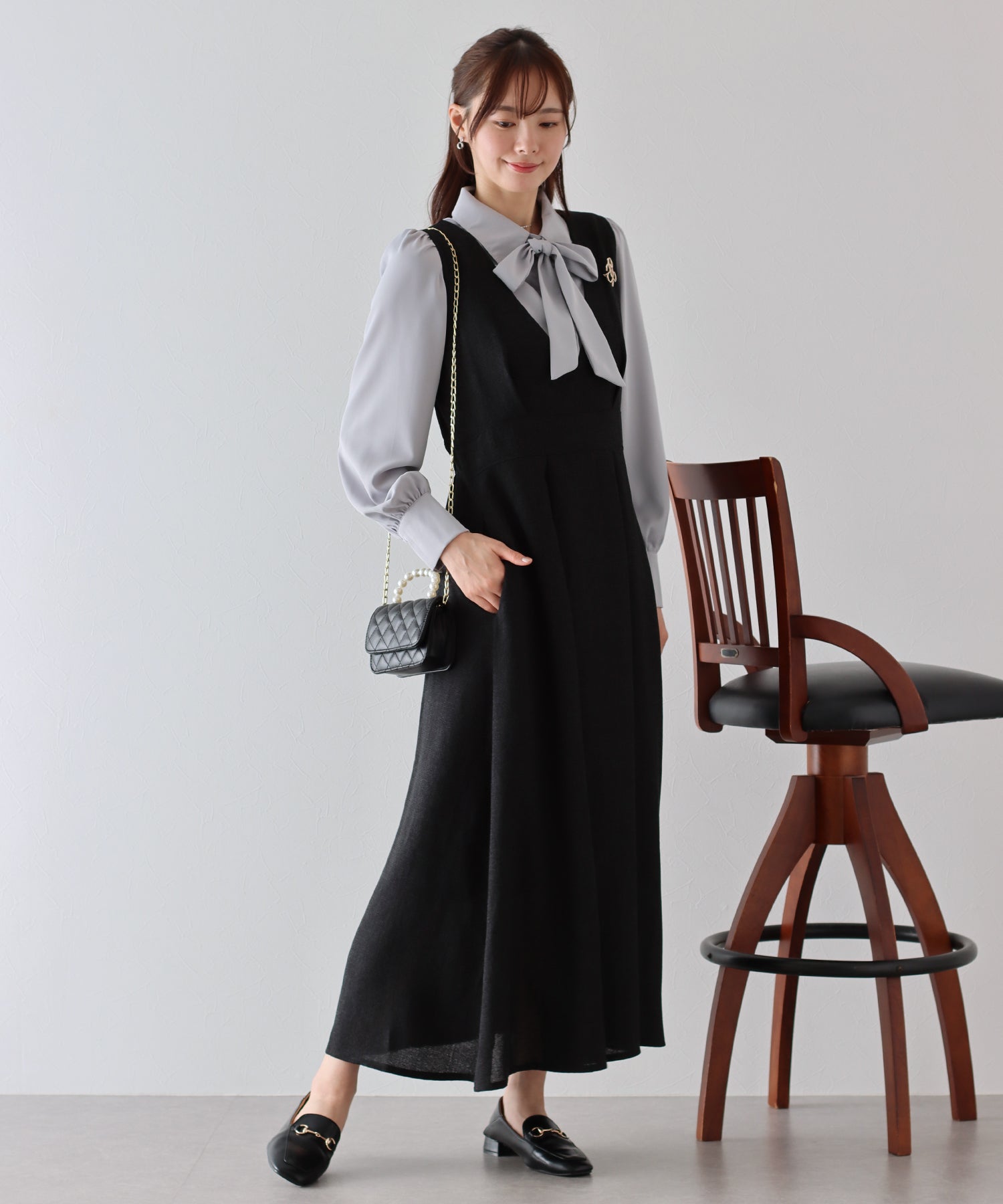 【SALE】ツイード&ツイルフレアジャンスカ