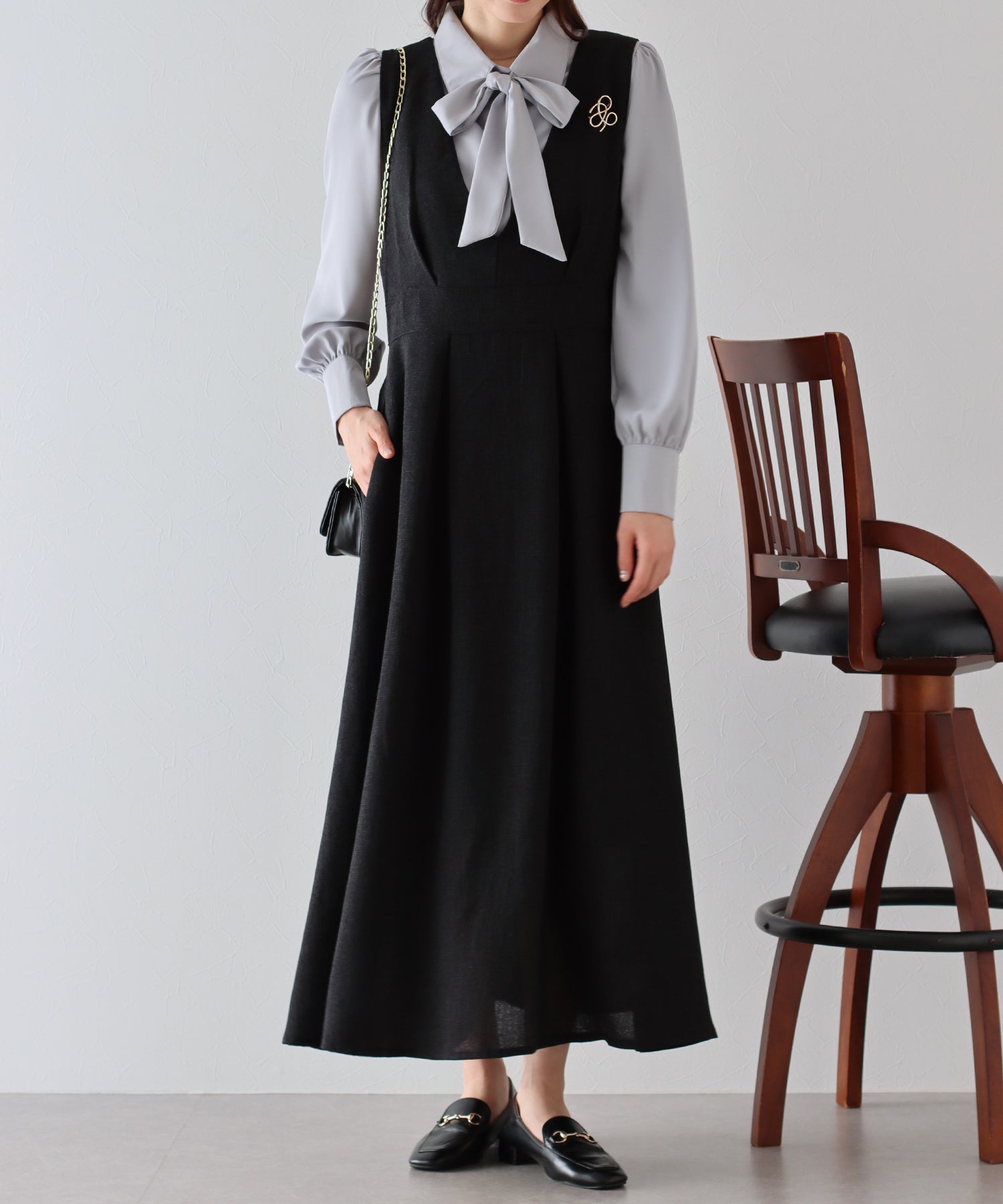 【SALE】ツイード&ツイルフレアジャンスカ