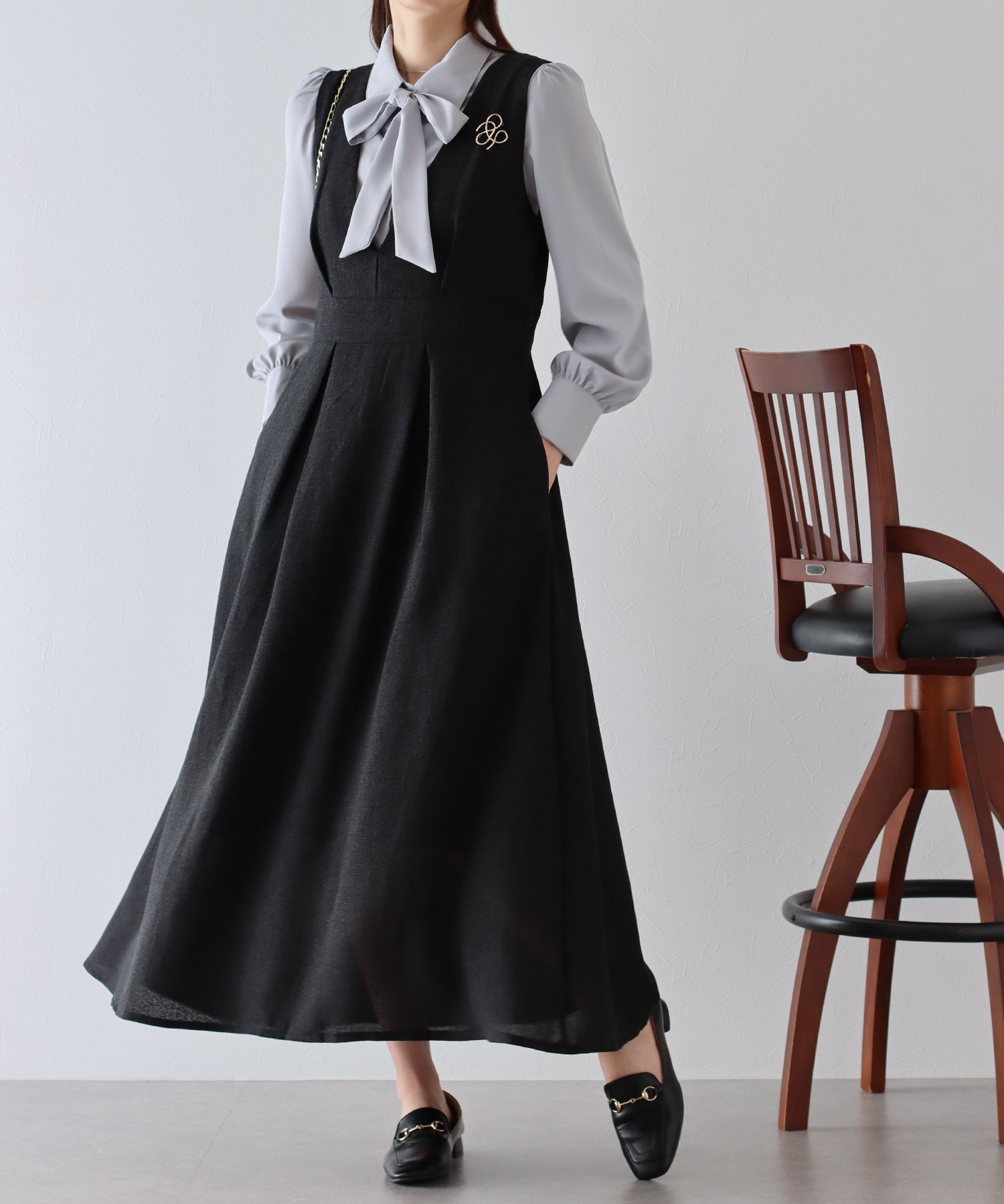 【SALE】ツイード&ツイルフレアジャンスカ