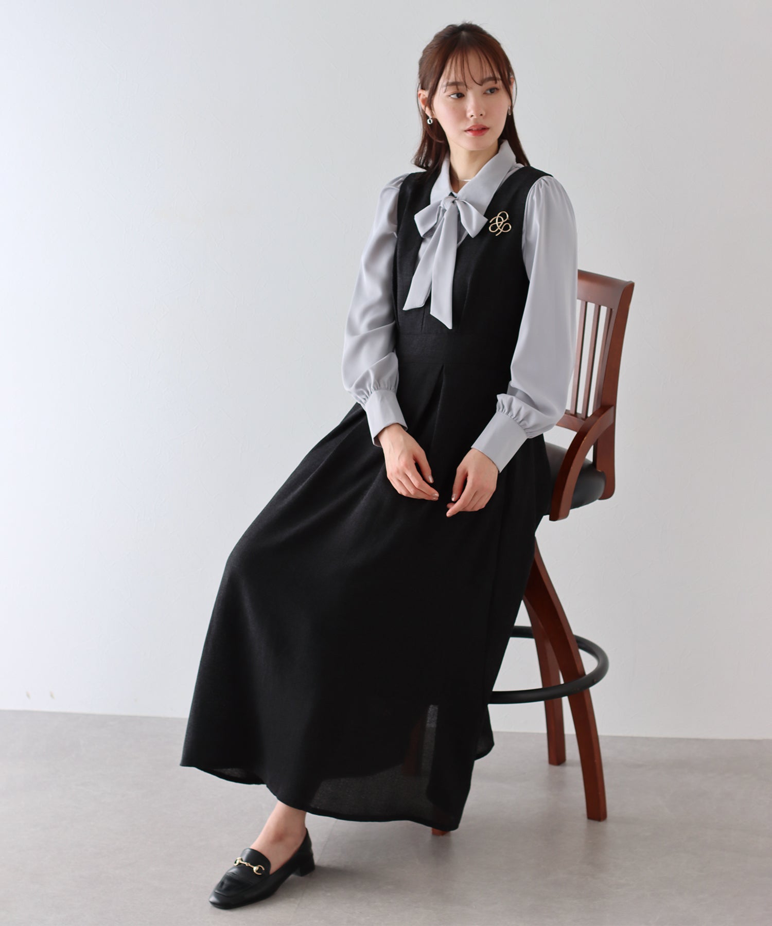 【SALE】ツイード&ツイルフレアジャンスカ