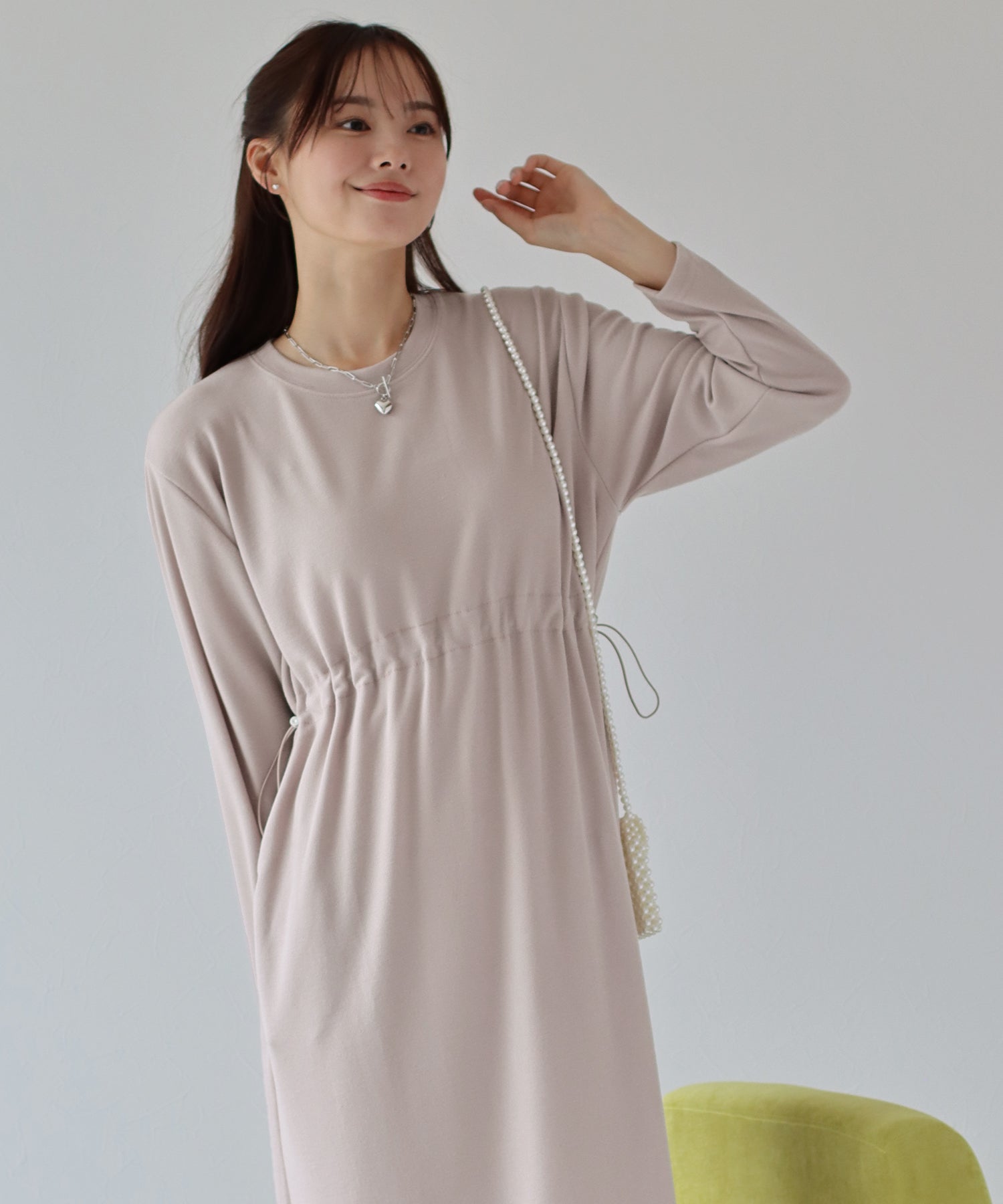 【SALE】ドロスト長袖カットソーワンピース