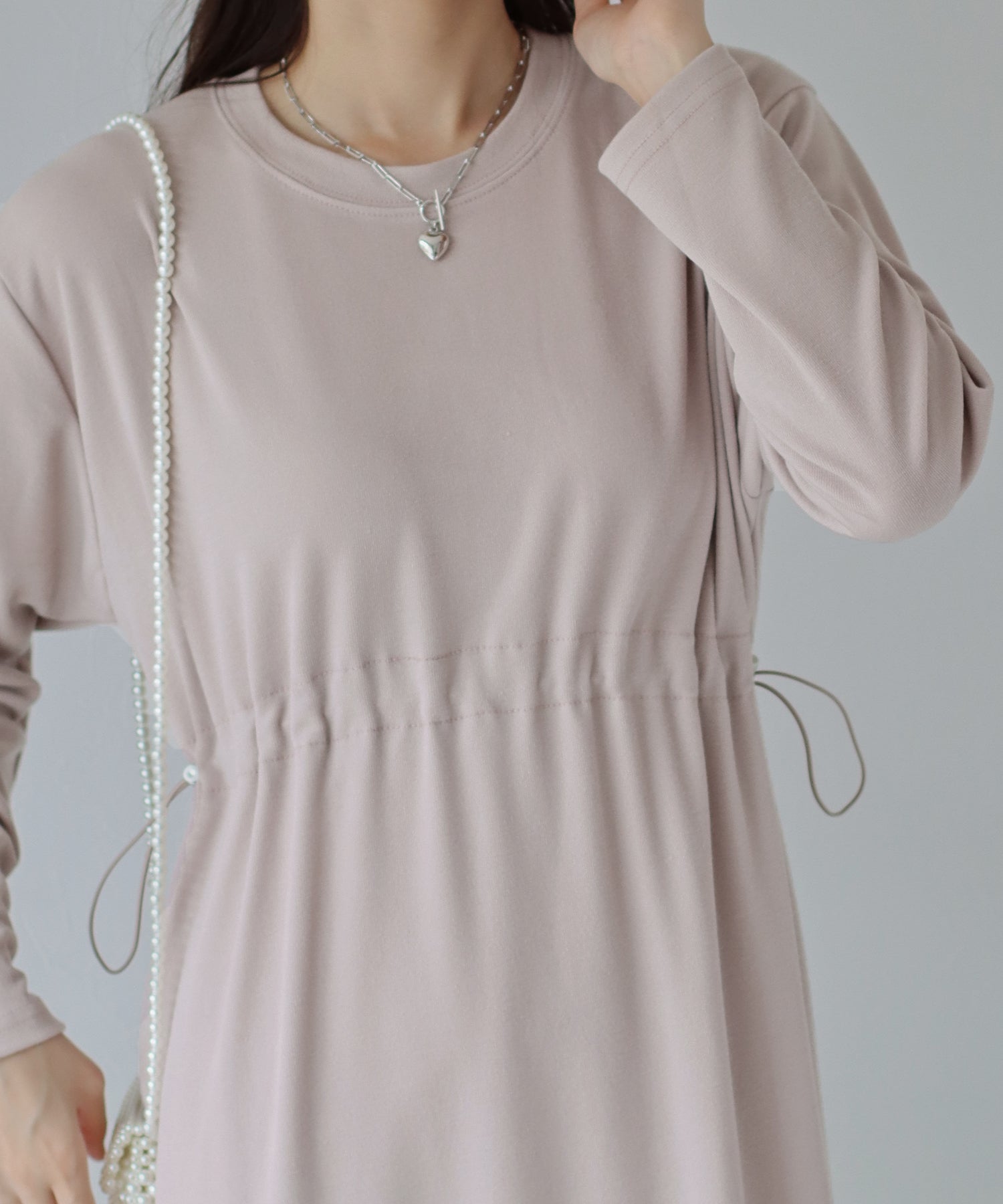 【SALE】ドロスト長袖カットソーワンピース