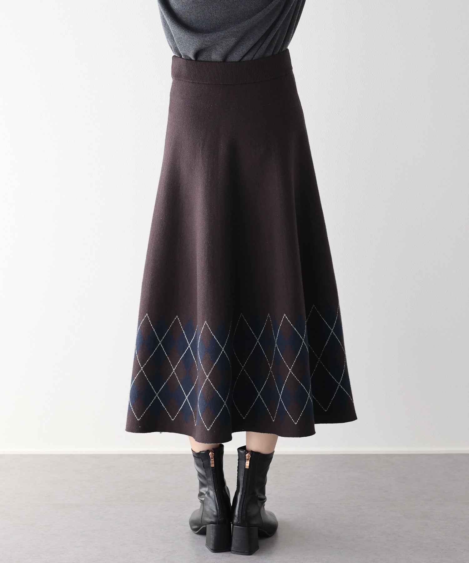 チェック柄ニットスカート