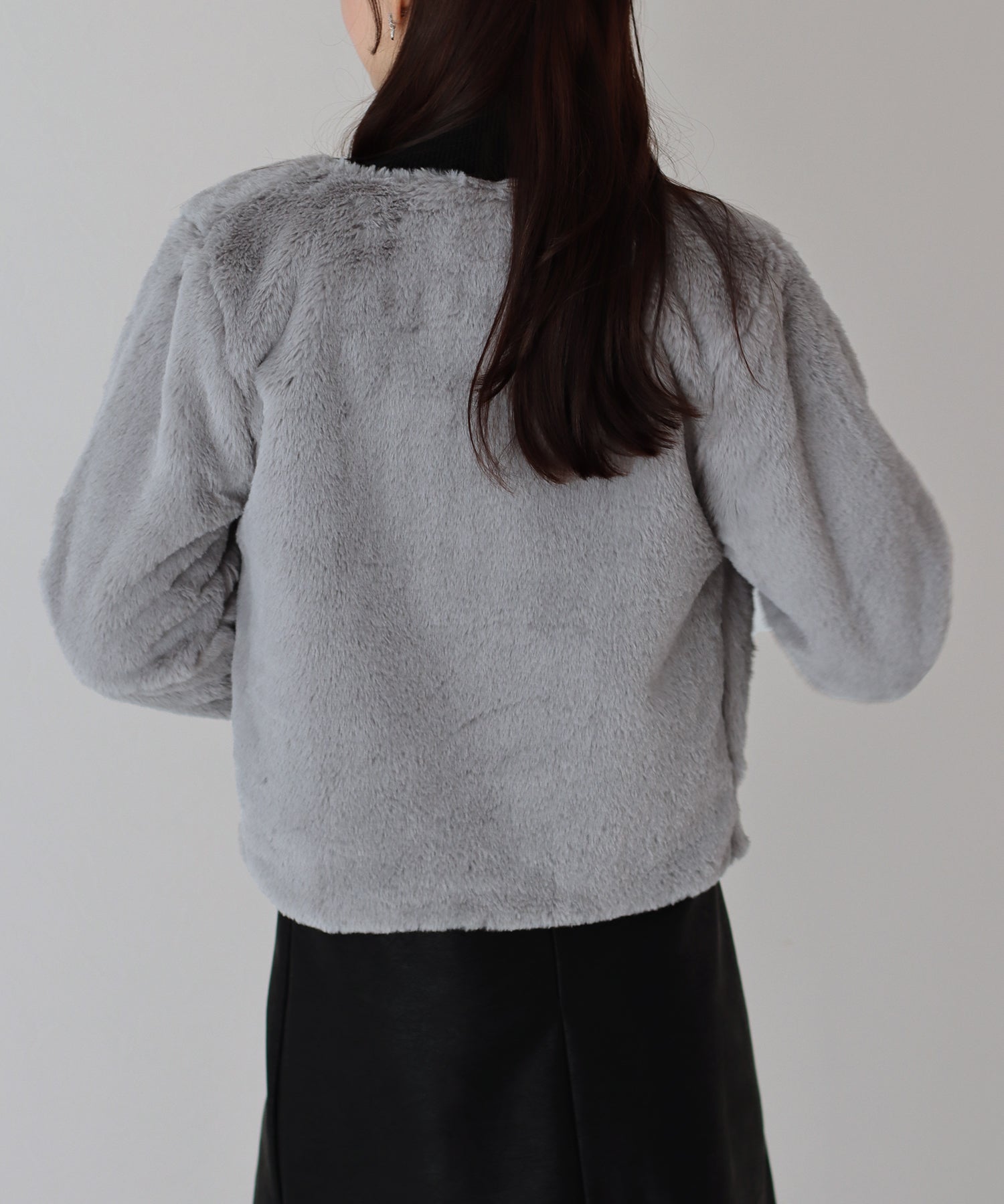 【SALE】ノーカラーファーブルゾン