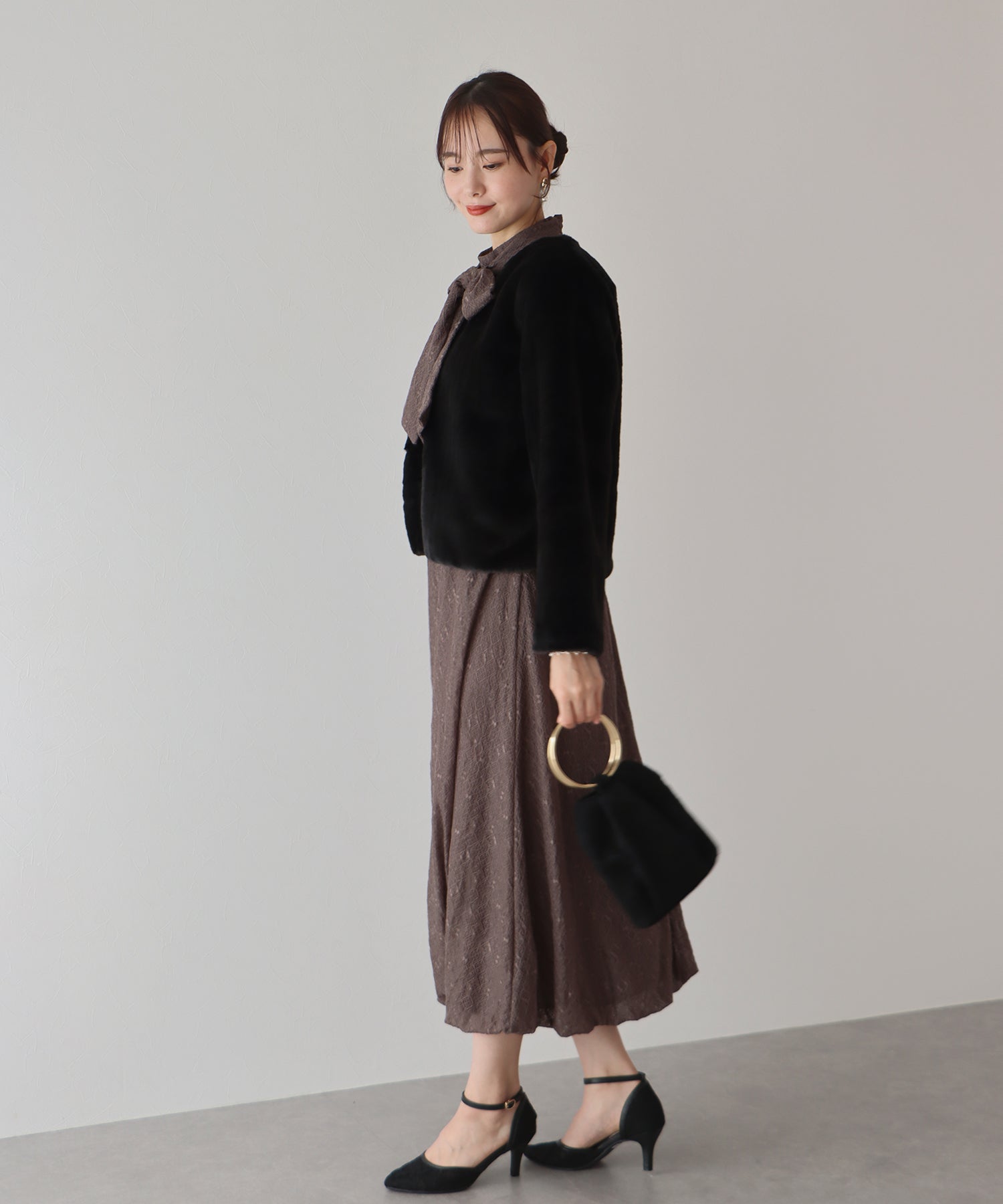 【SALE】ノーカラーファーブルゾン