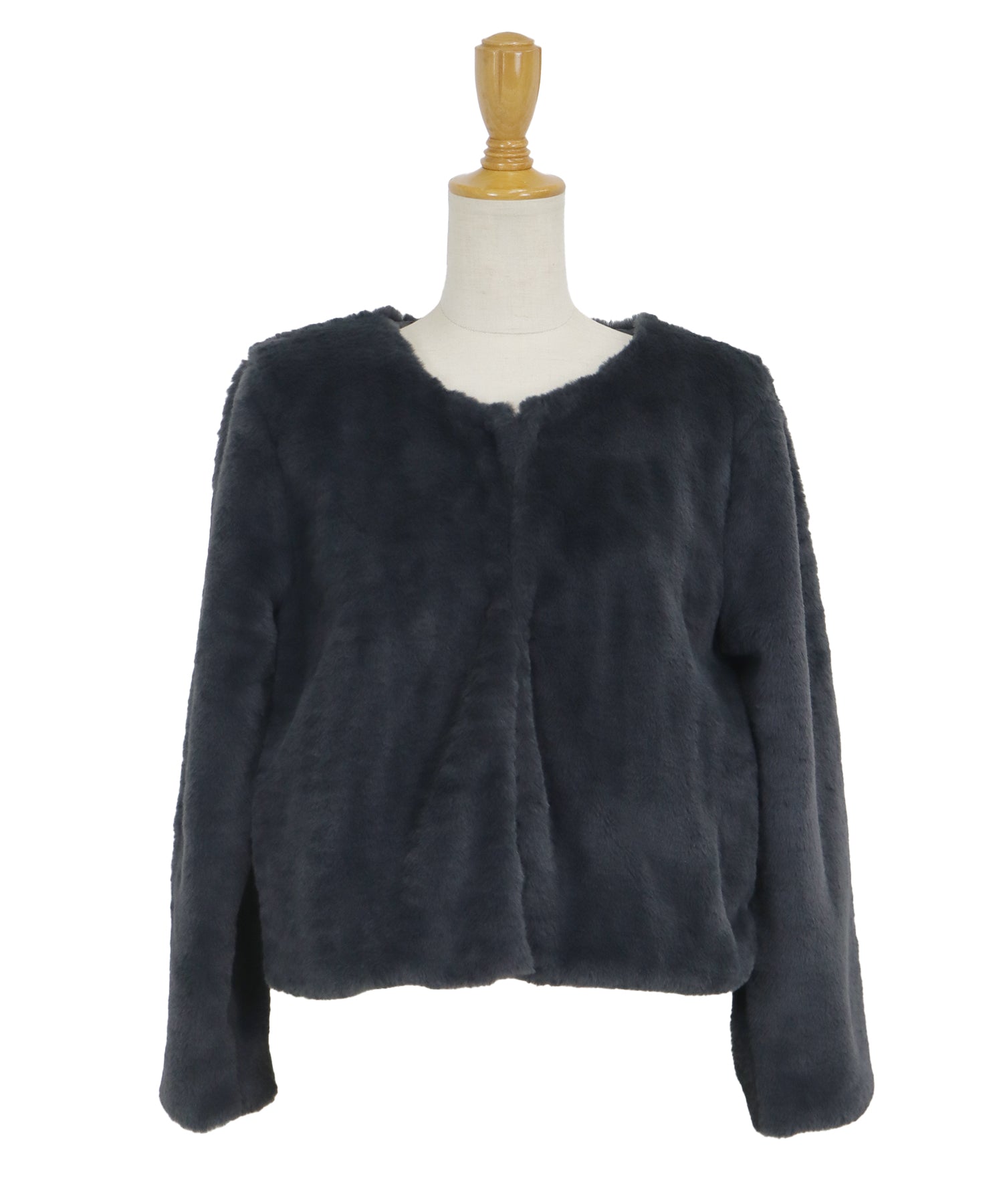 【SALE】ノーカラーファーブルゾン