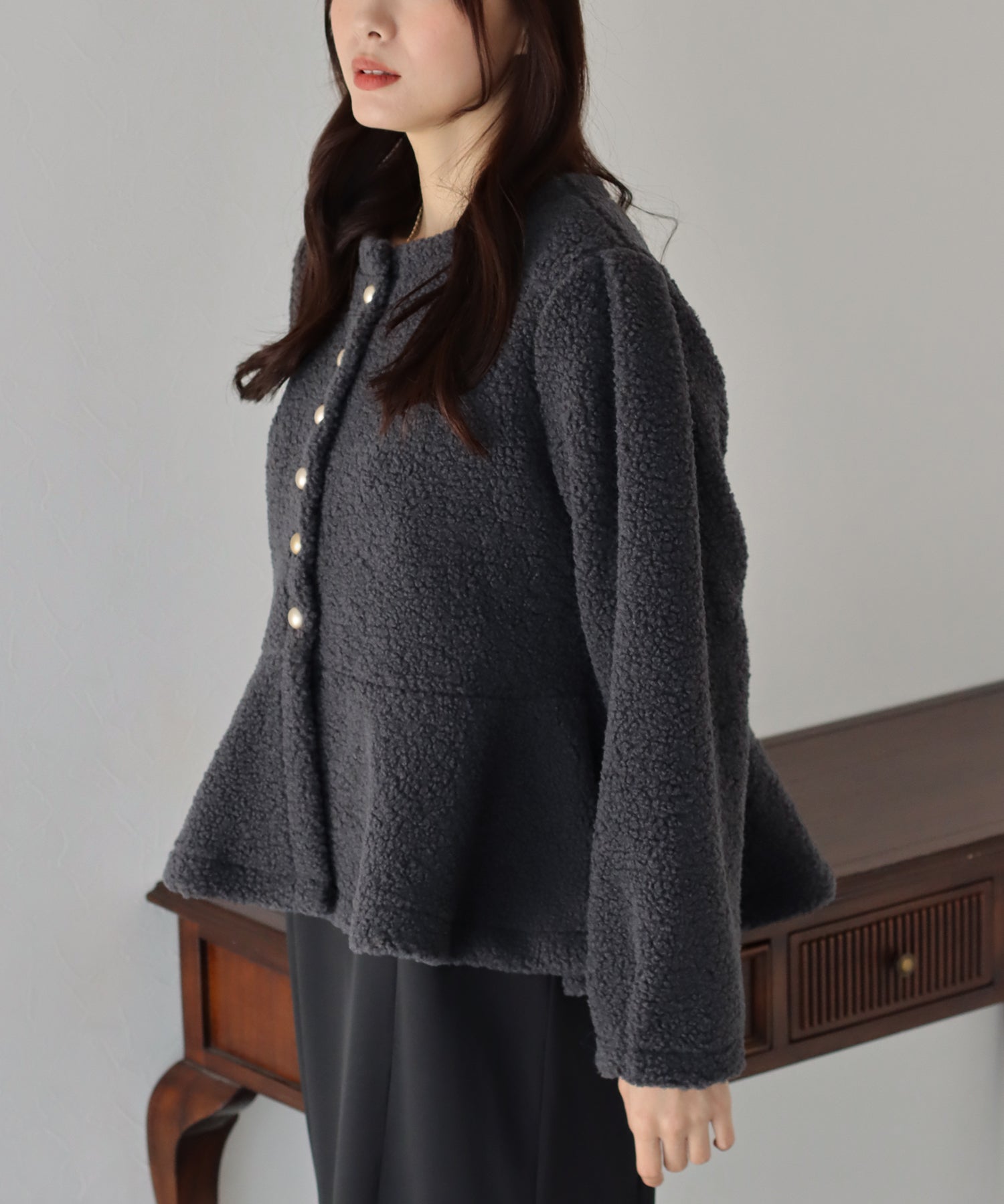 【SALE】もこもこペプラムコート