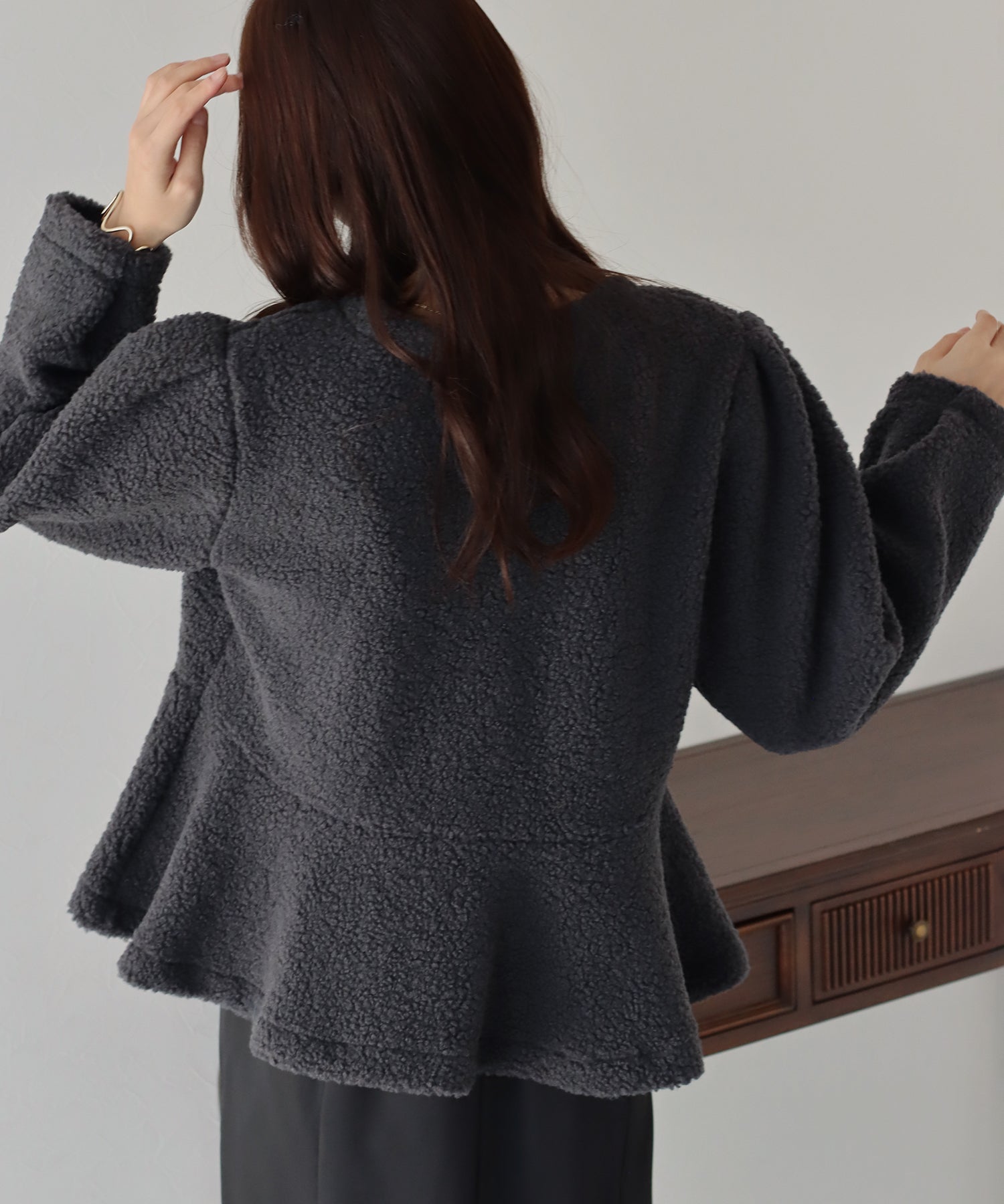 【SALE】もこもこペプラムコート