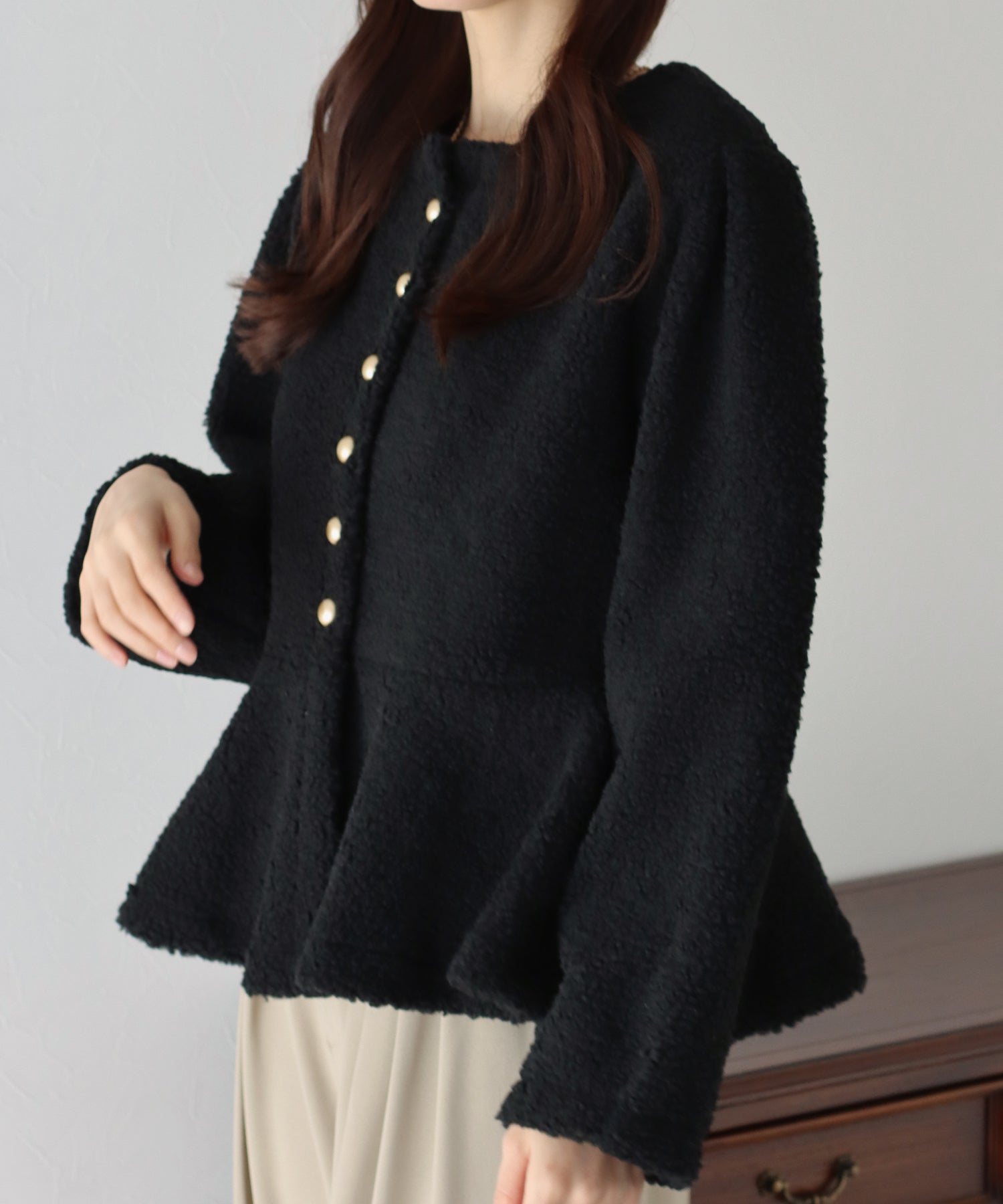 【SALE】もこもこペプラムコート