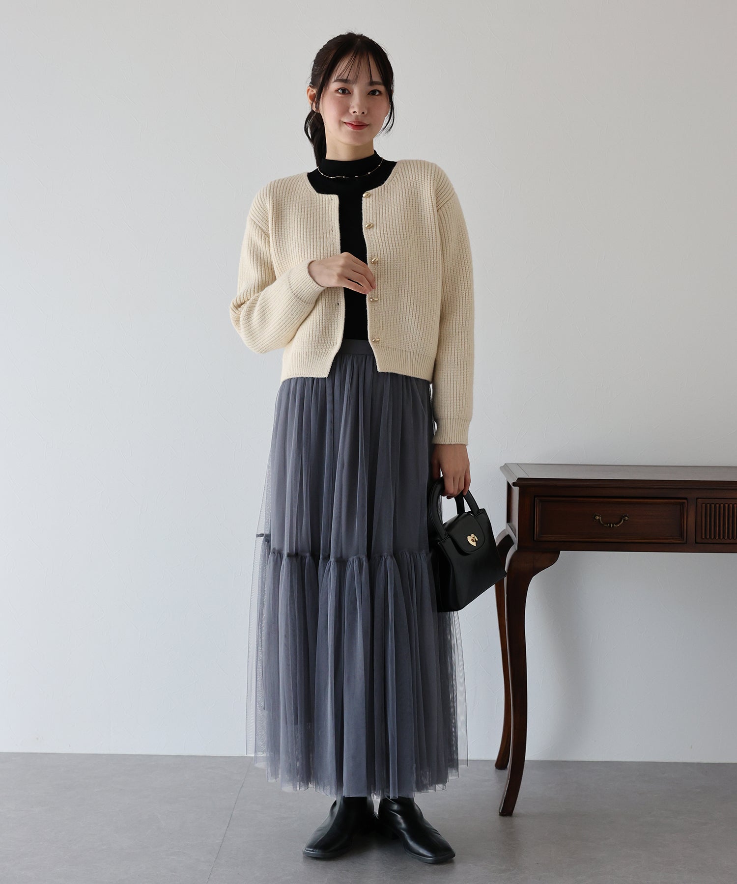 【SALE】チュールティアードスカート