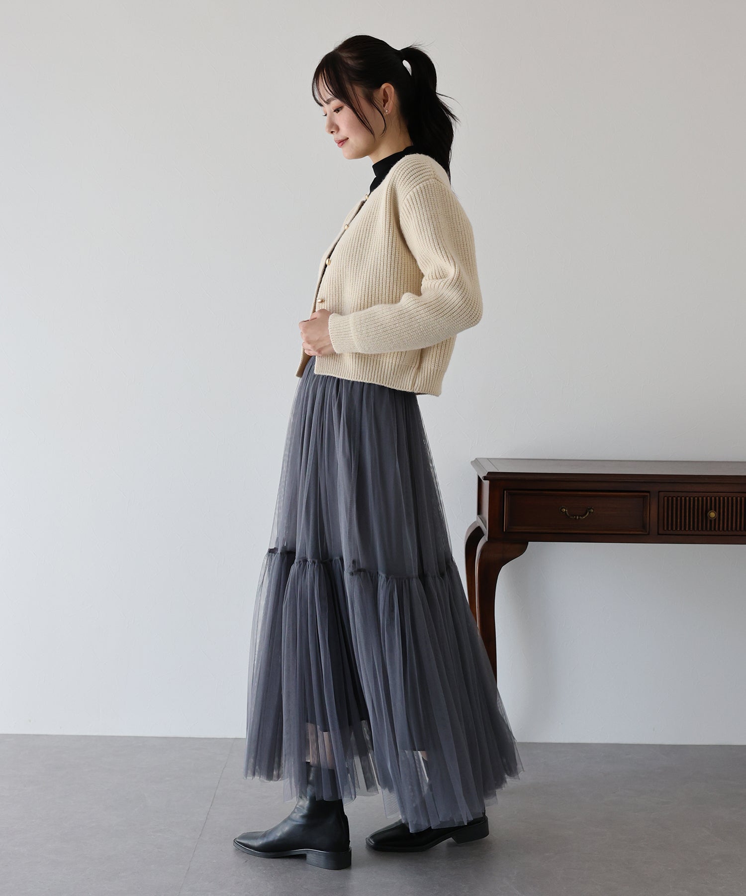 【SALE】チュールティアードスカート