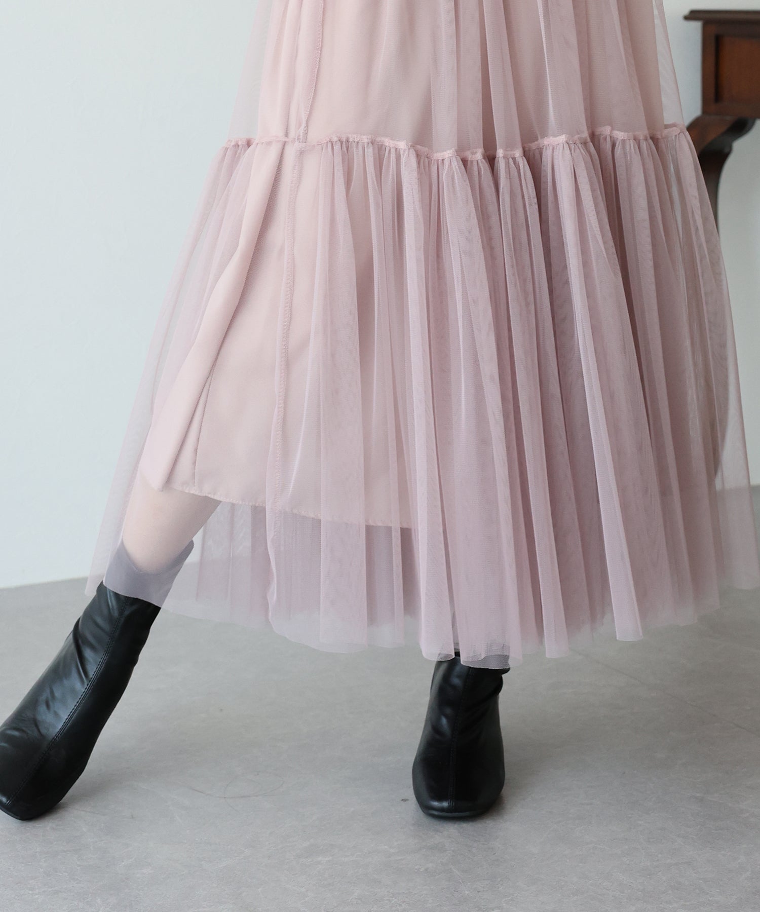 【SALE】チュールティアードスカート