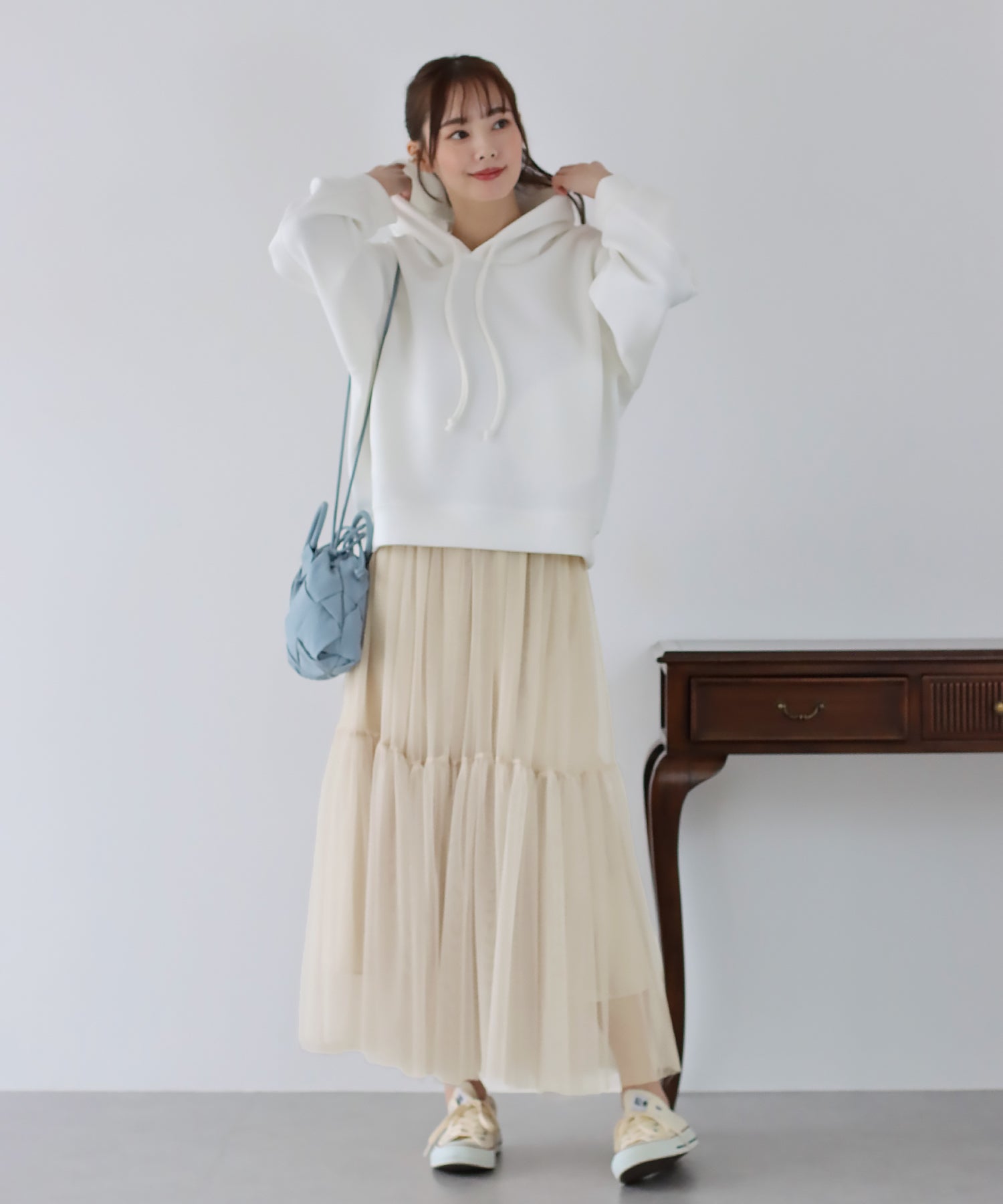 【SALE】チュールティアードスカート