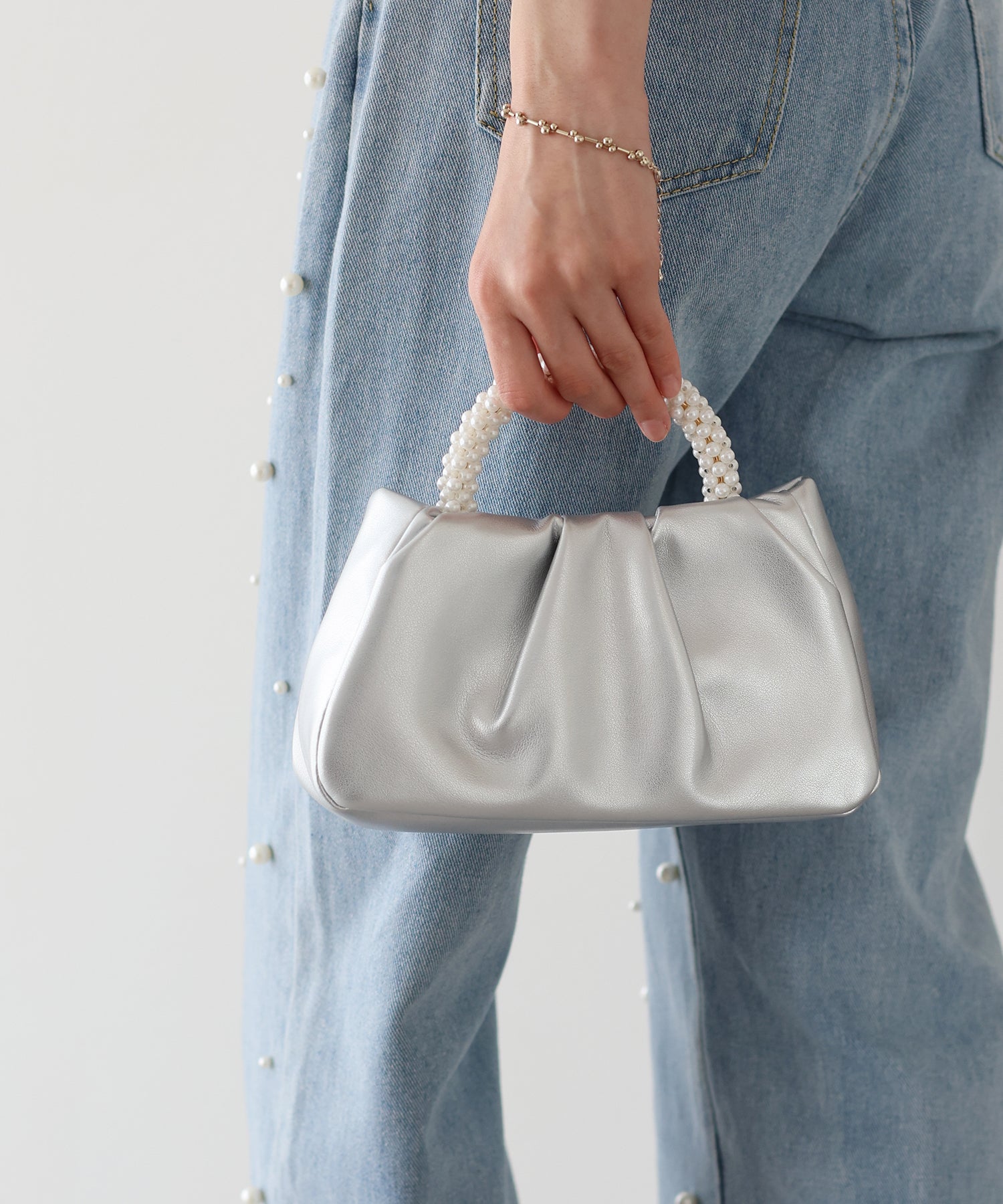 【SALE】パールハンドル2WAYミニバッグ