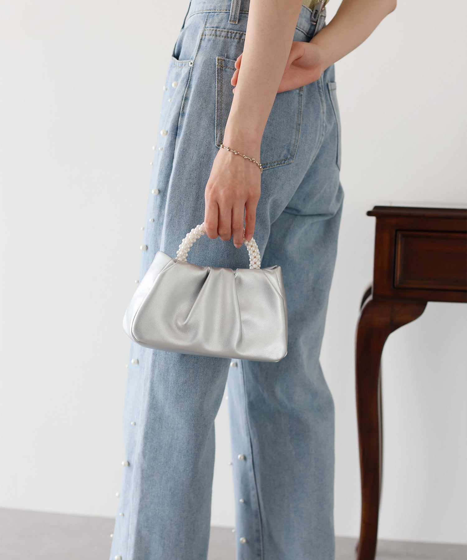 【SALE】パールハンドル2WAYミニバッグ