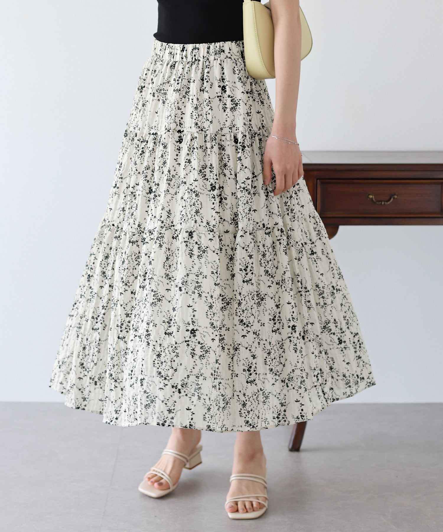 【SALE】アソートプリントティアードスカート