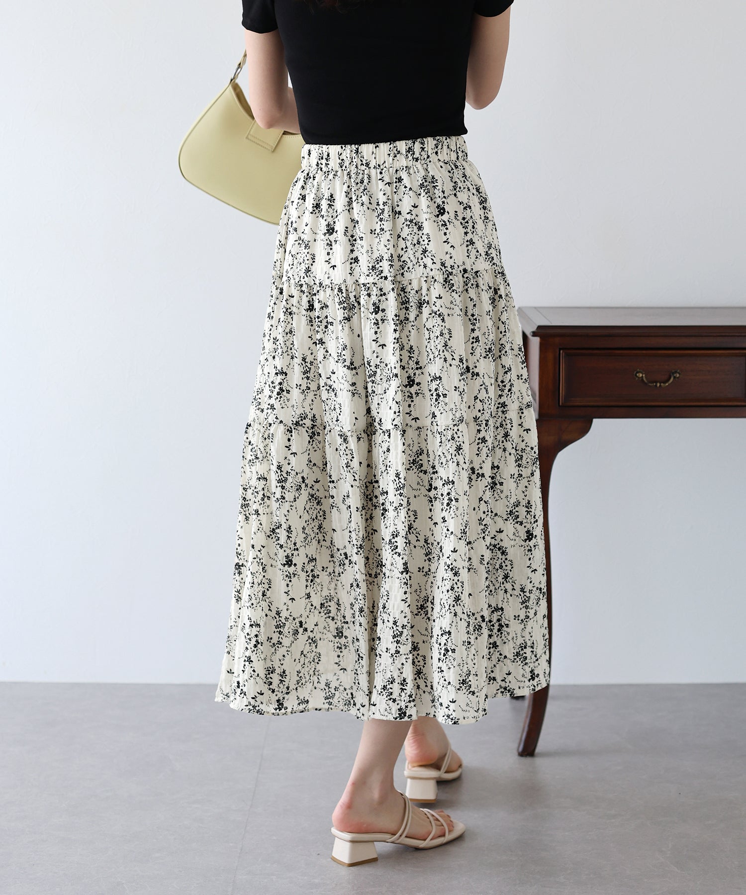 【SALE】アソートプリントティアードスカート