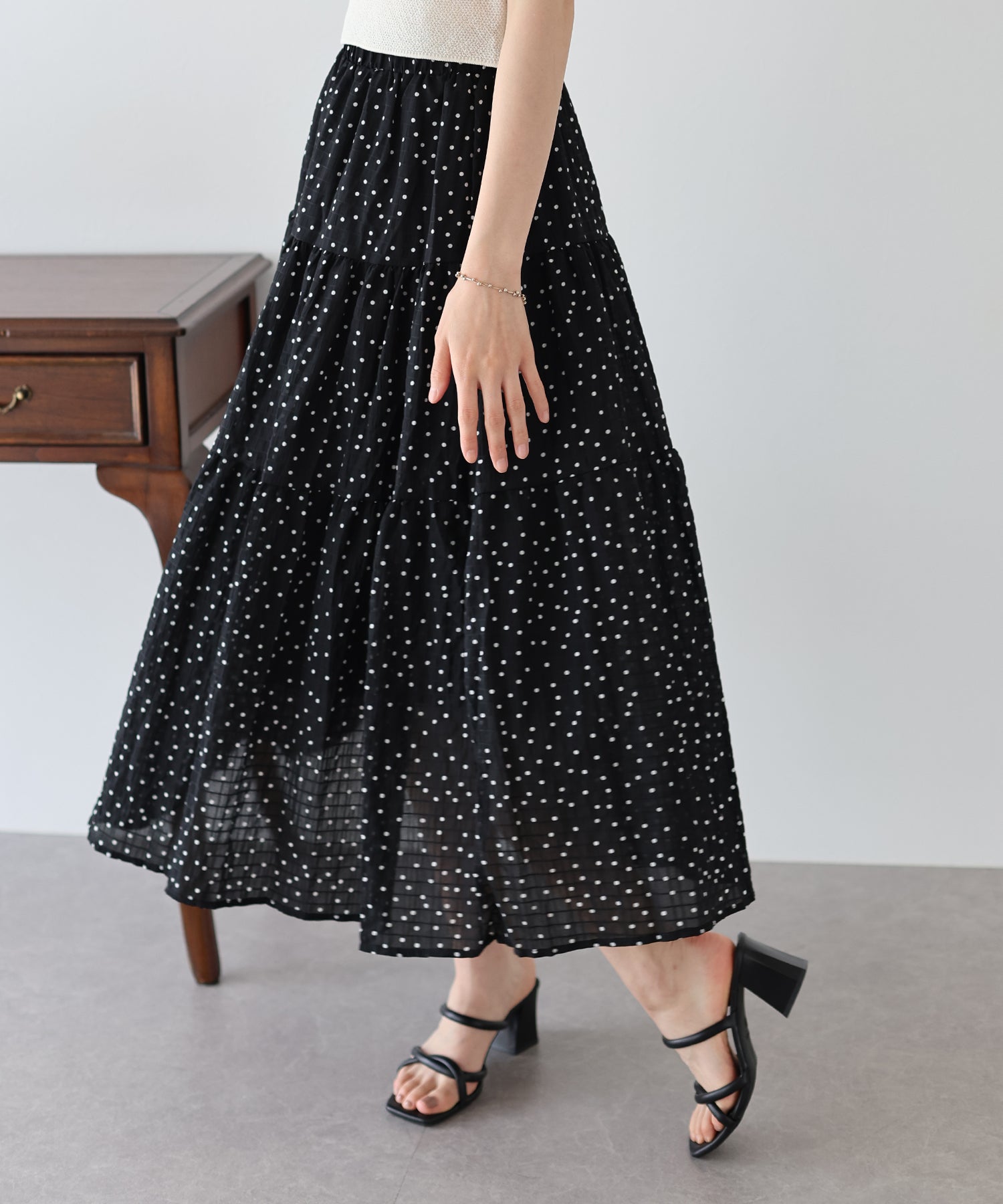 【SALE】アソートプリントティアードスカート