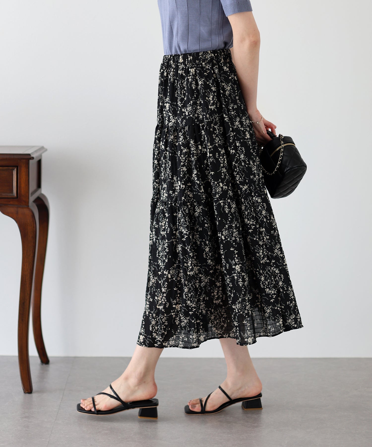 【SALE】アソートプリントティアードスカート